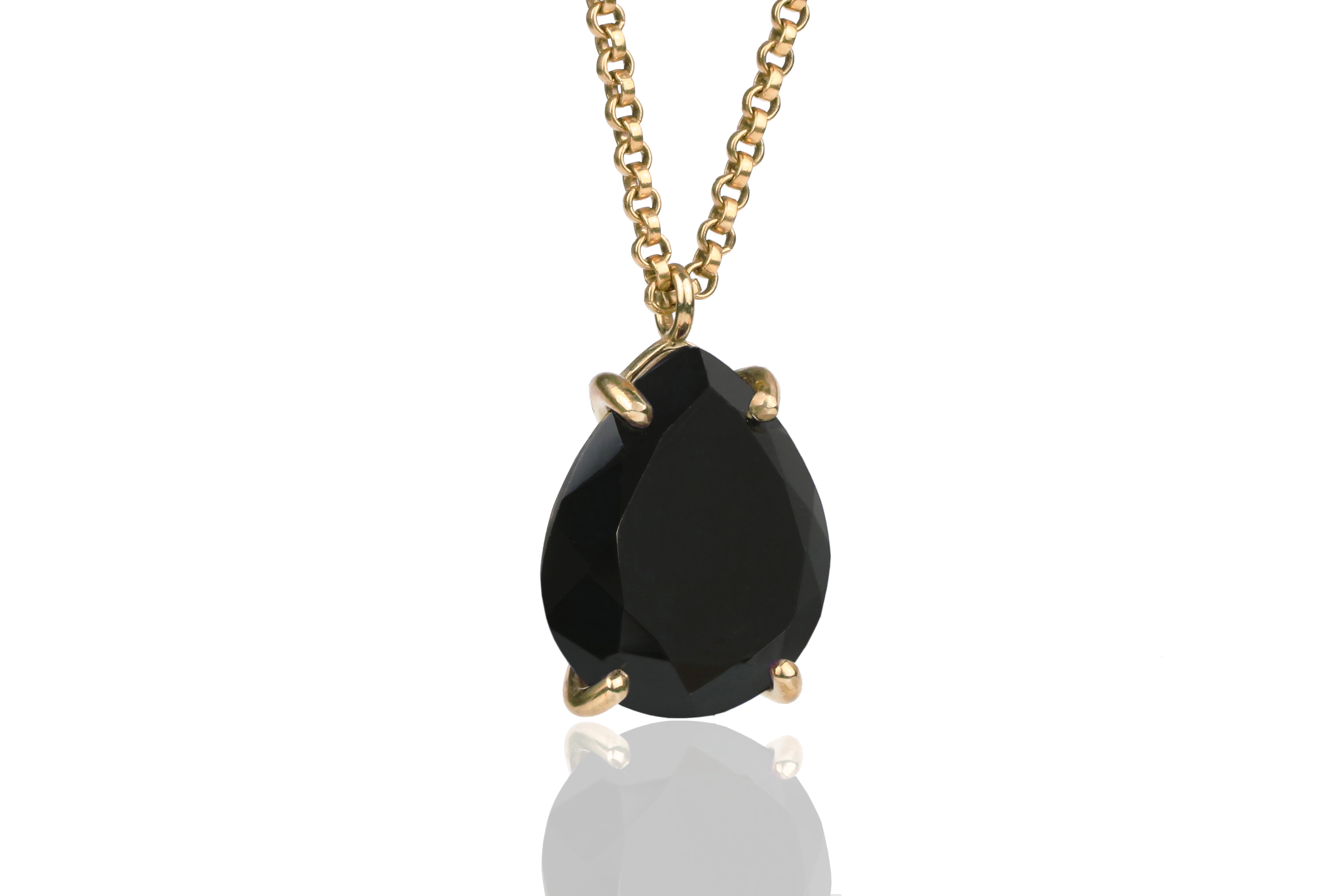 Black Onyx 14k Gold Necklace necklaces Anemone Jewelry