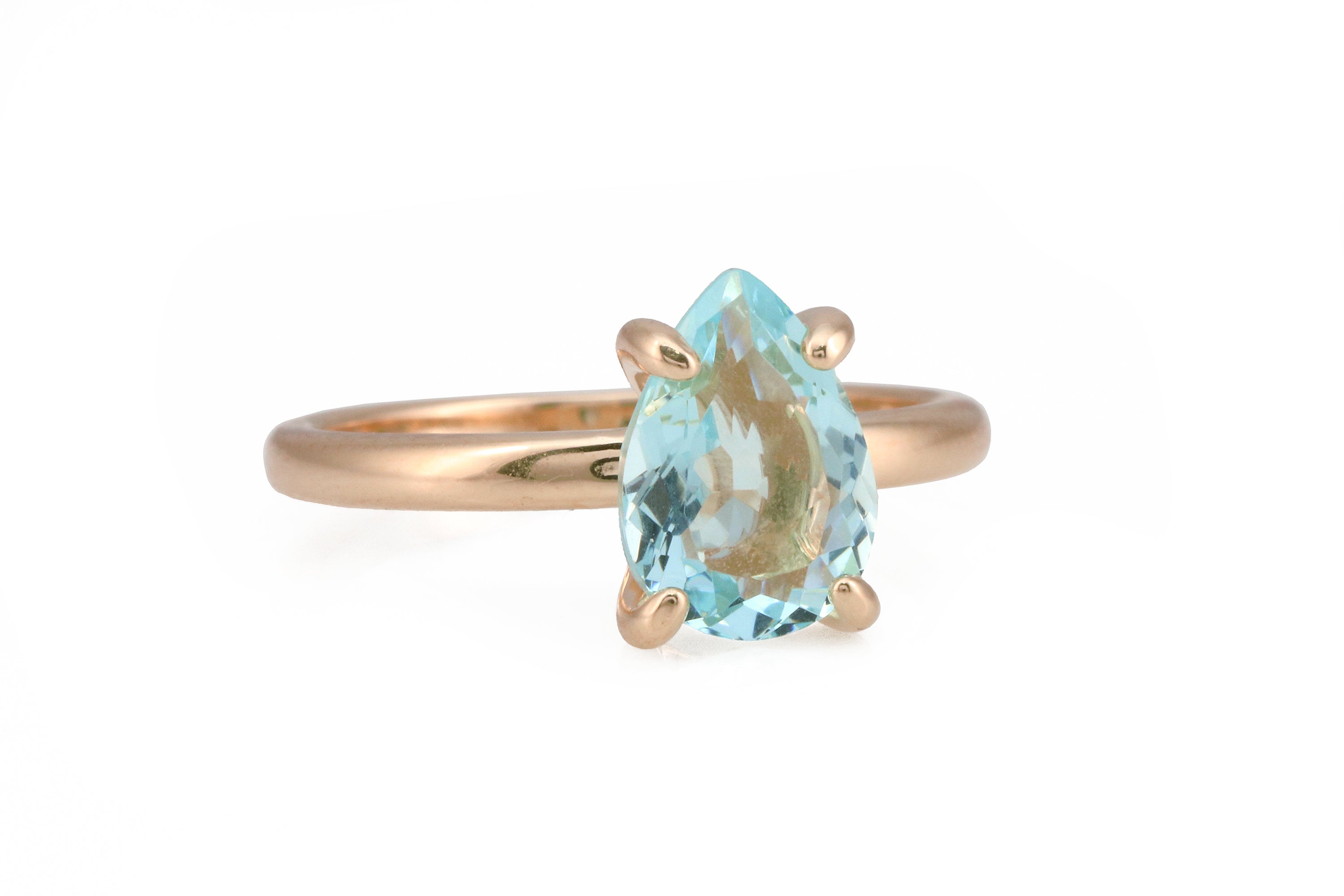 Glamorous Blue Topaz Ring in Rose Gold Rings Anemone Unique