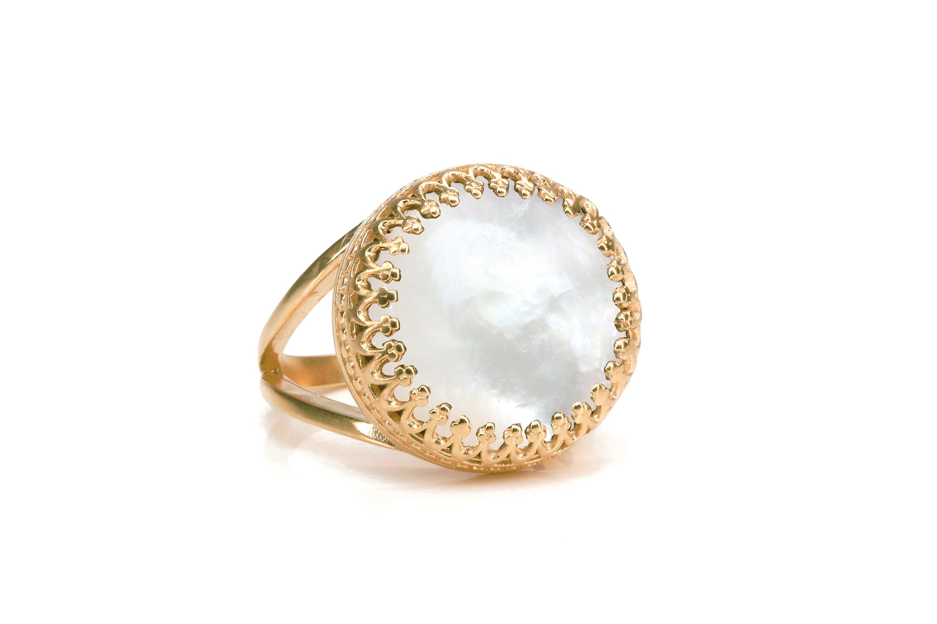 Classy Mother of Pearl Rose Gold Ring Rings Anemone Jewelry