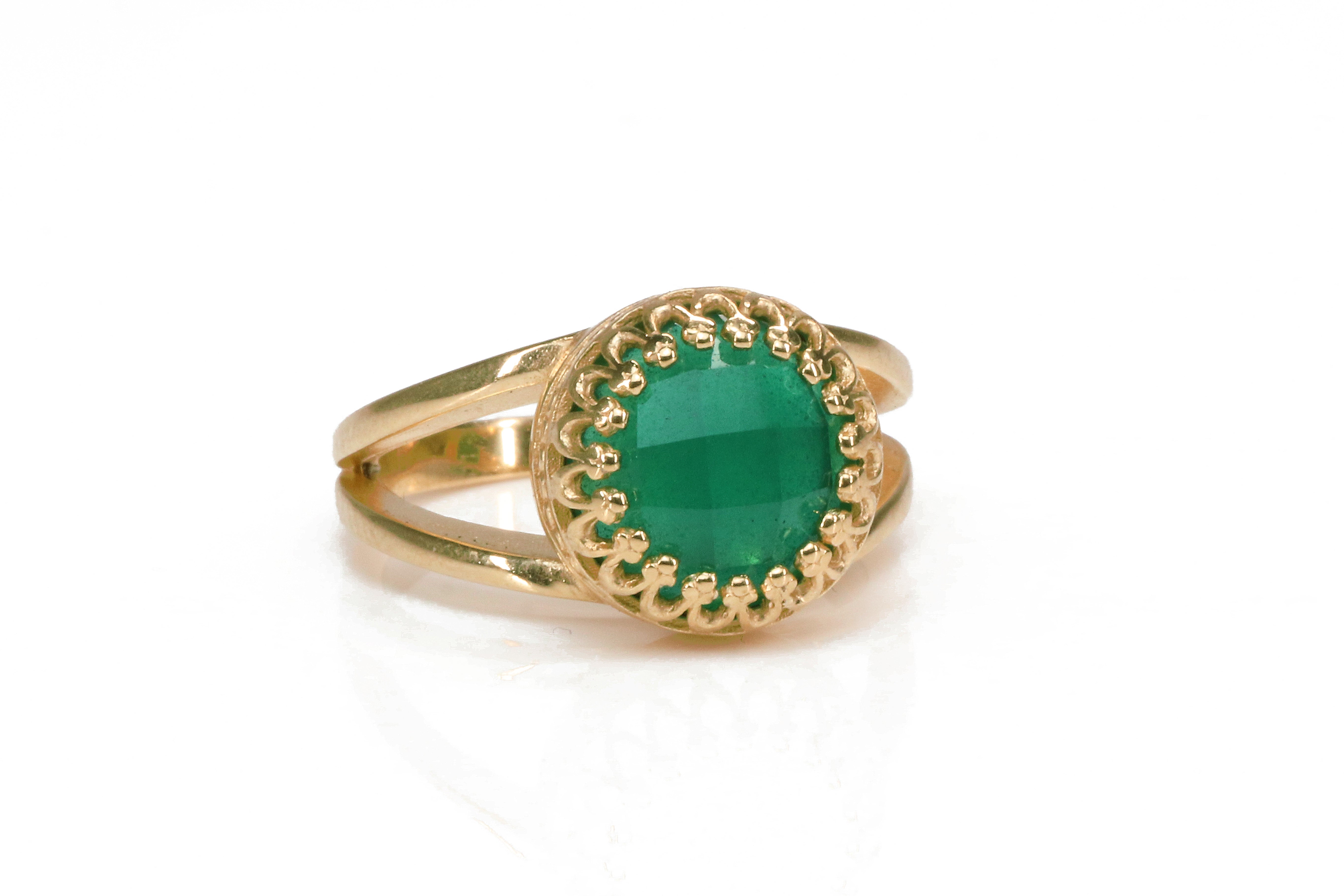 10mm Green Onyx Ring Rings Anemone Jewelry