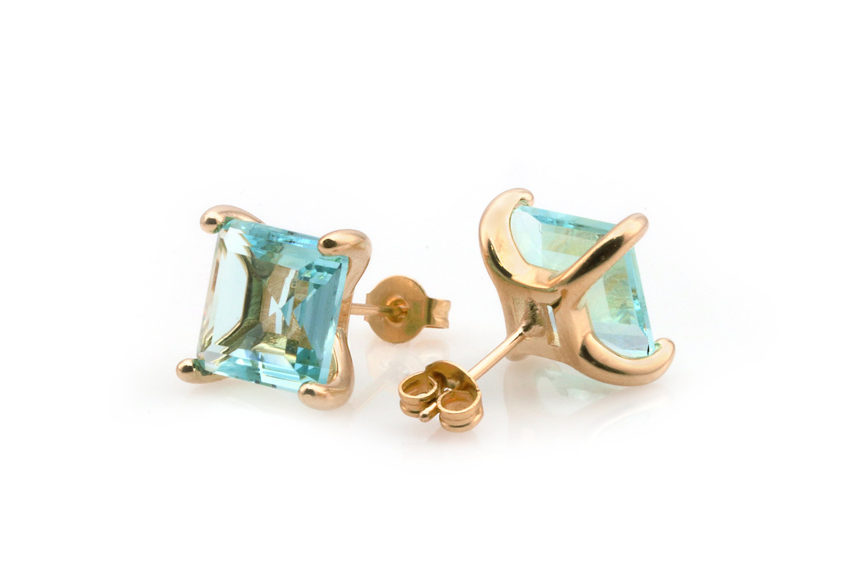 Chic Stud Blue Topaz Earrings in Gold Earrings Anemone Unique