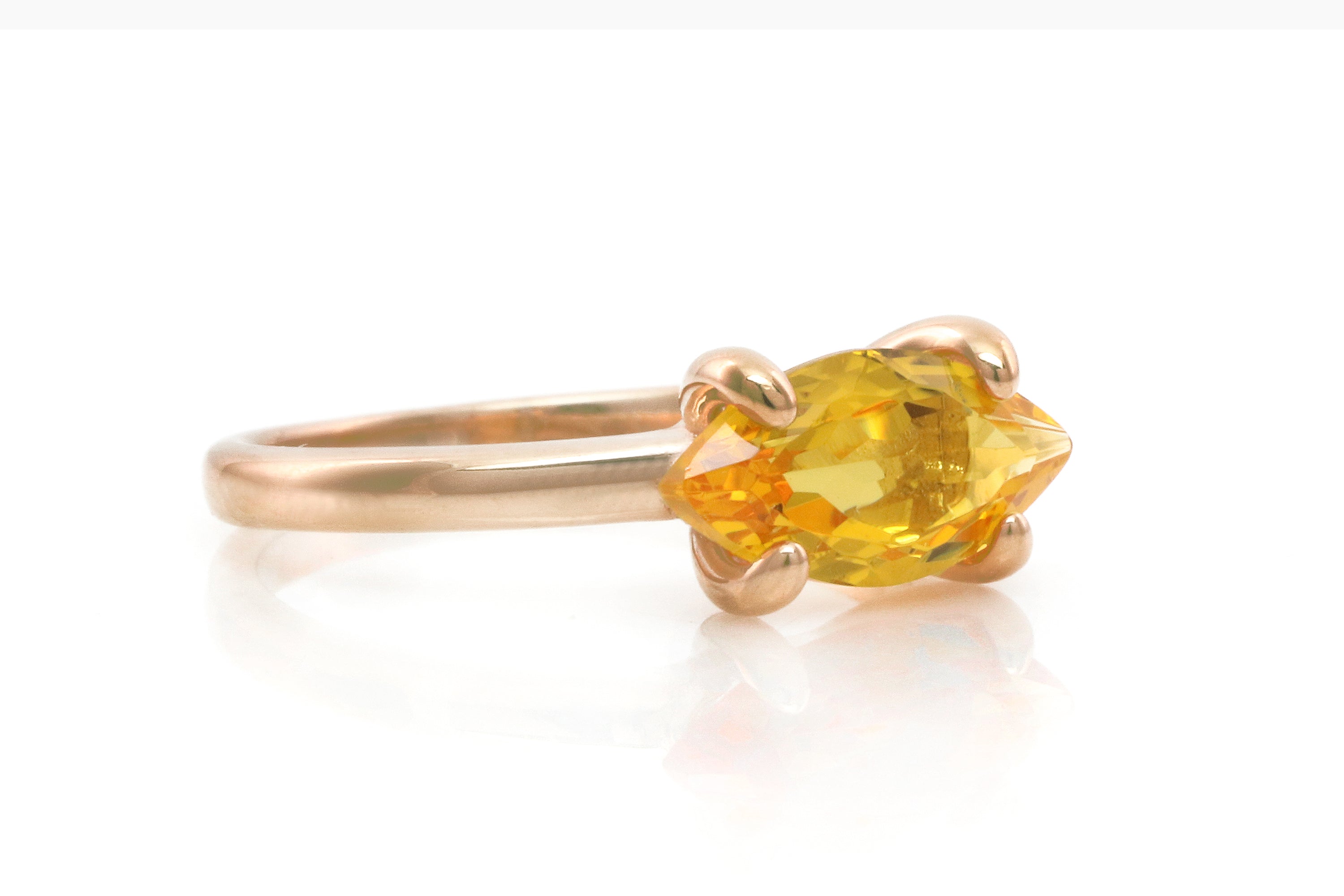 Solitaire Citrine Gold Filled Ring Rings Anemone Unique
