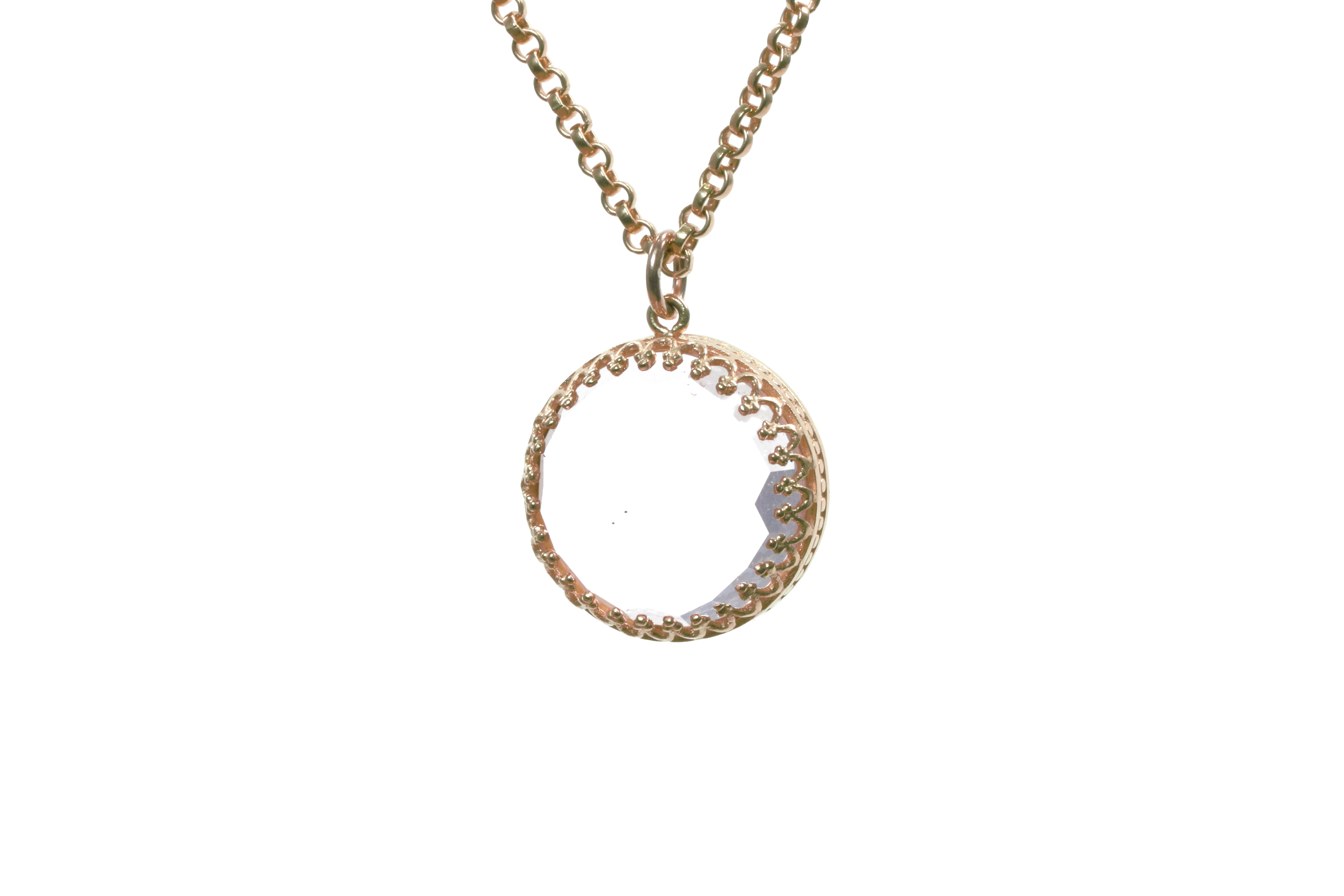 Elegant Crystal Clear Quartz Gold Filled Necklace necklaces Anemone Jewelry