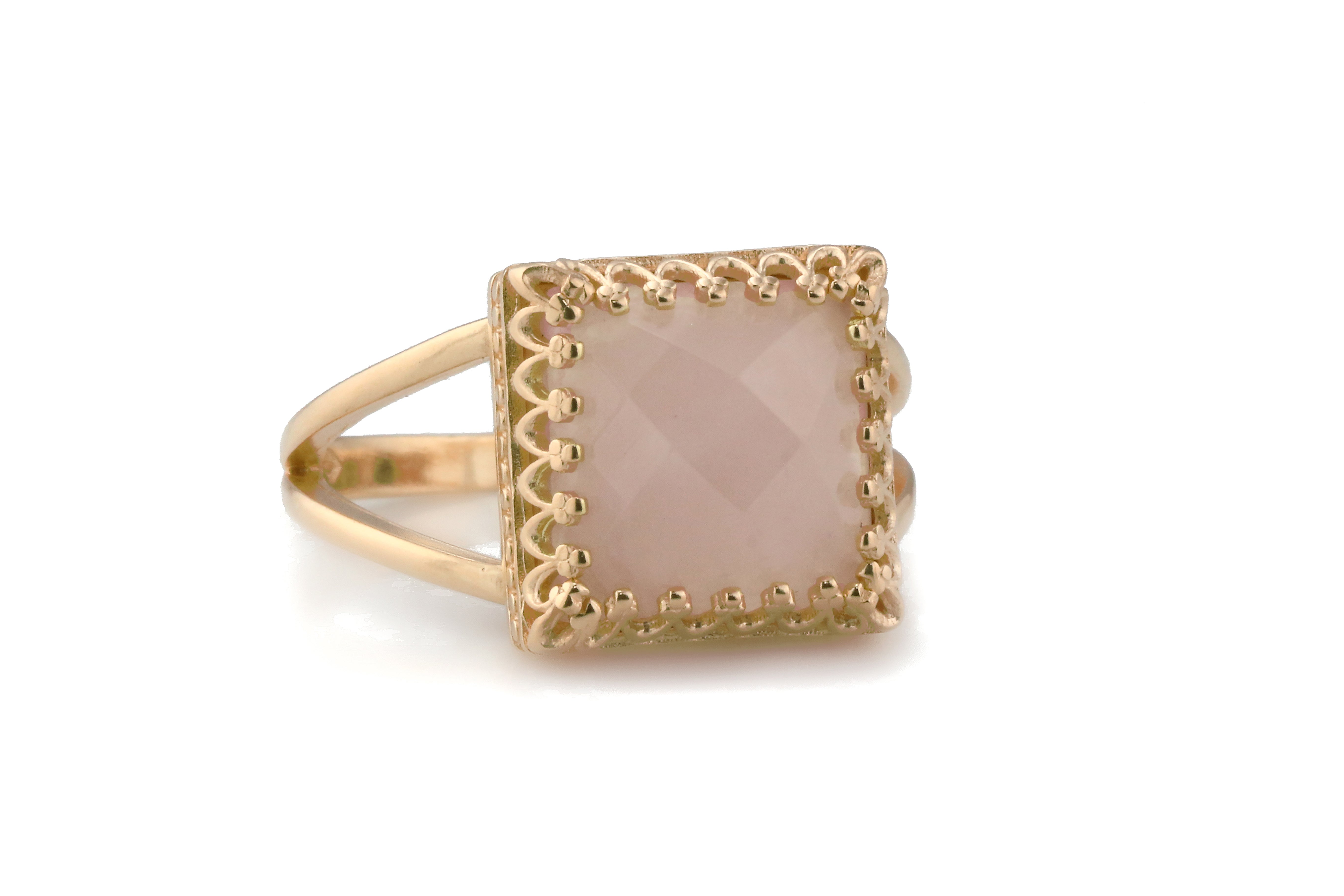 Lovely Rose Quartz Gem in 925 Sterling Silver Rings Anemone Jewelry