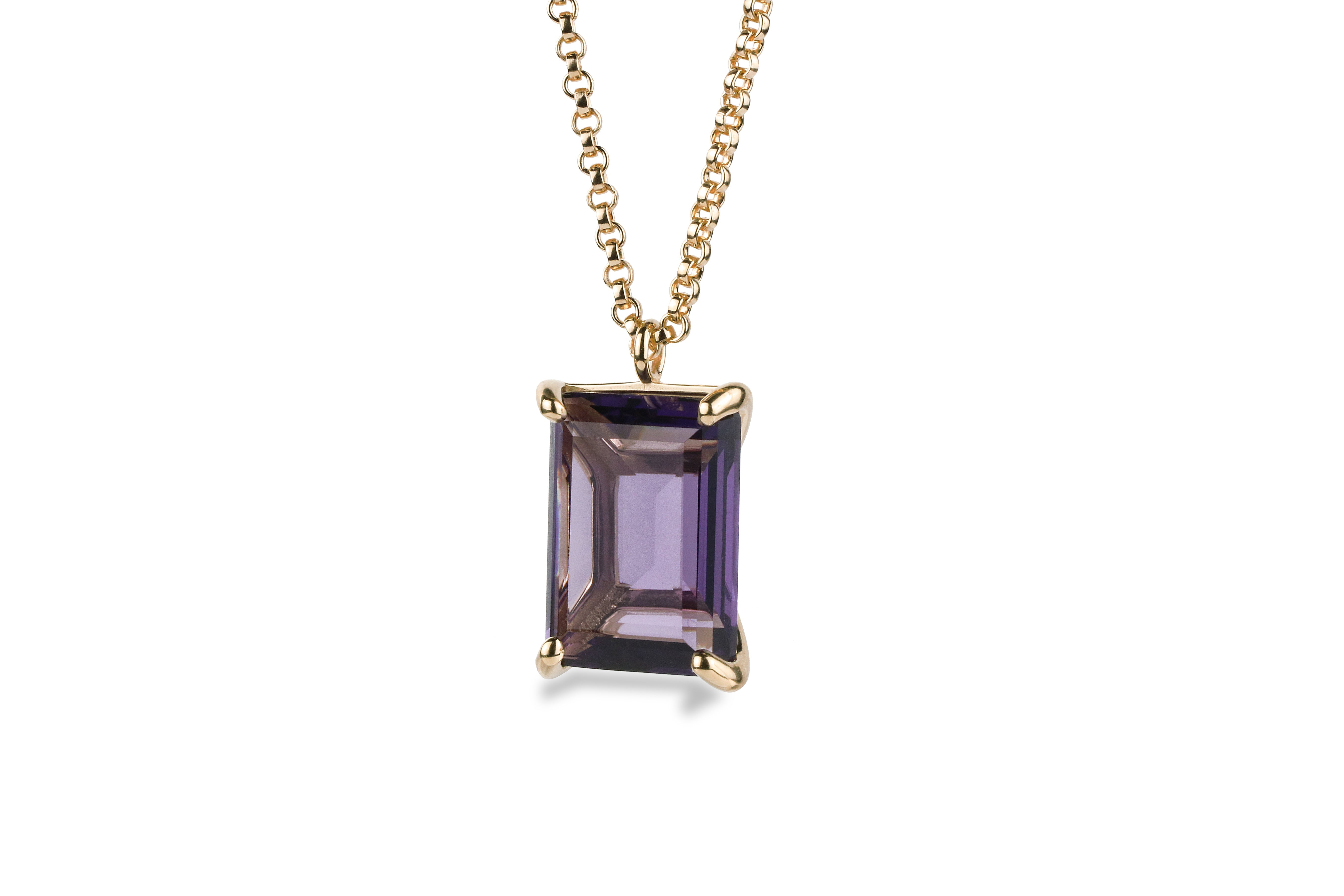 Timeless Amethyst Pendant Necklace in 14k Gold necklaces Anemone Jewelry