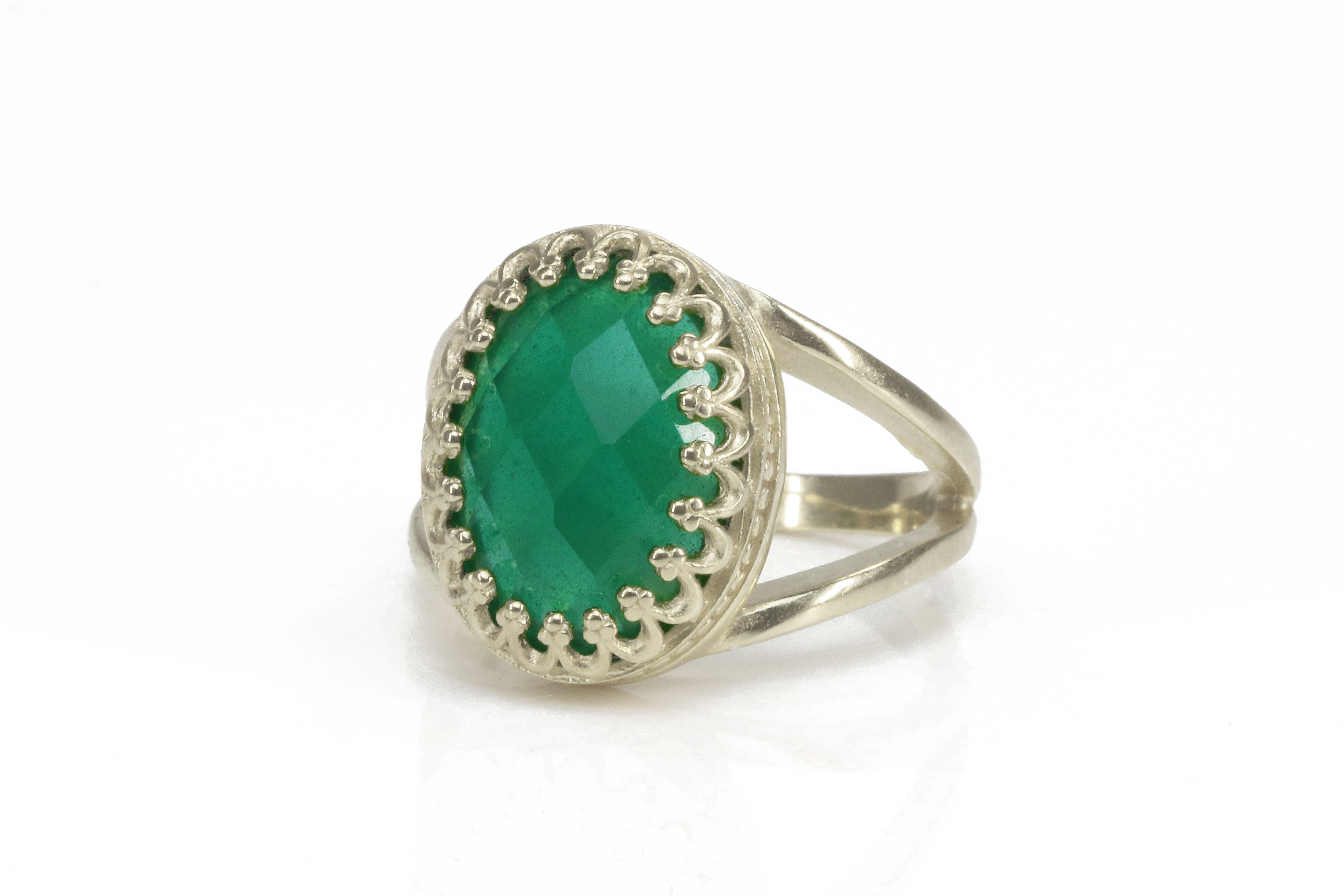 Green Onyx Ring in Rose Gold Rings Anemone Jewelry