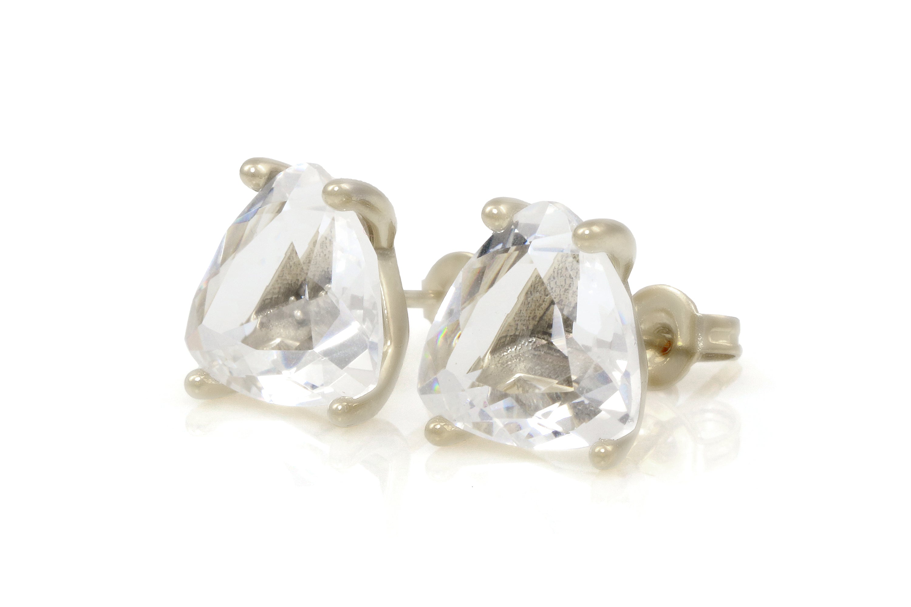 Sophisticated Crystal Quartz Rose Gold Stud Earrings Earrings Anemone Unique