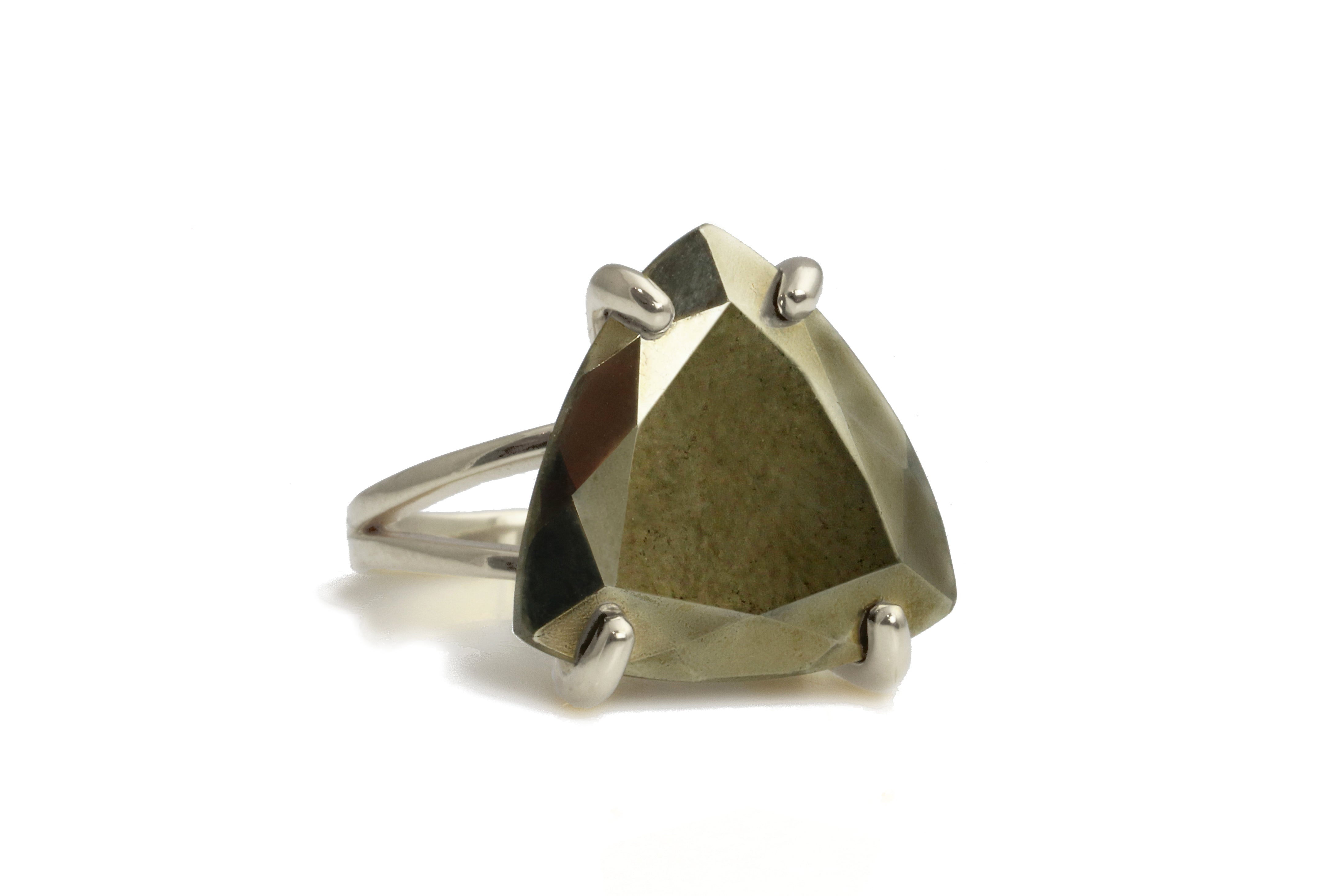 Handcrafted Pyrite Sterling Silver Ring Rings Anemone Jewelry