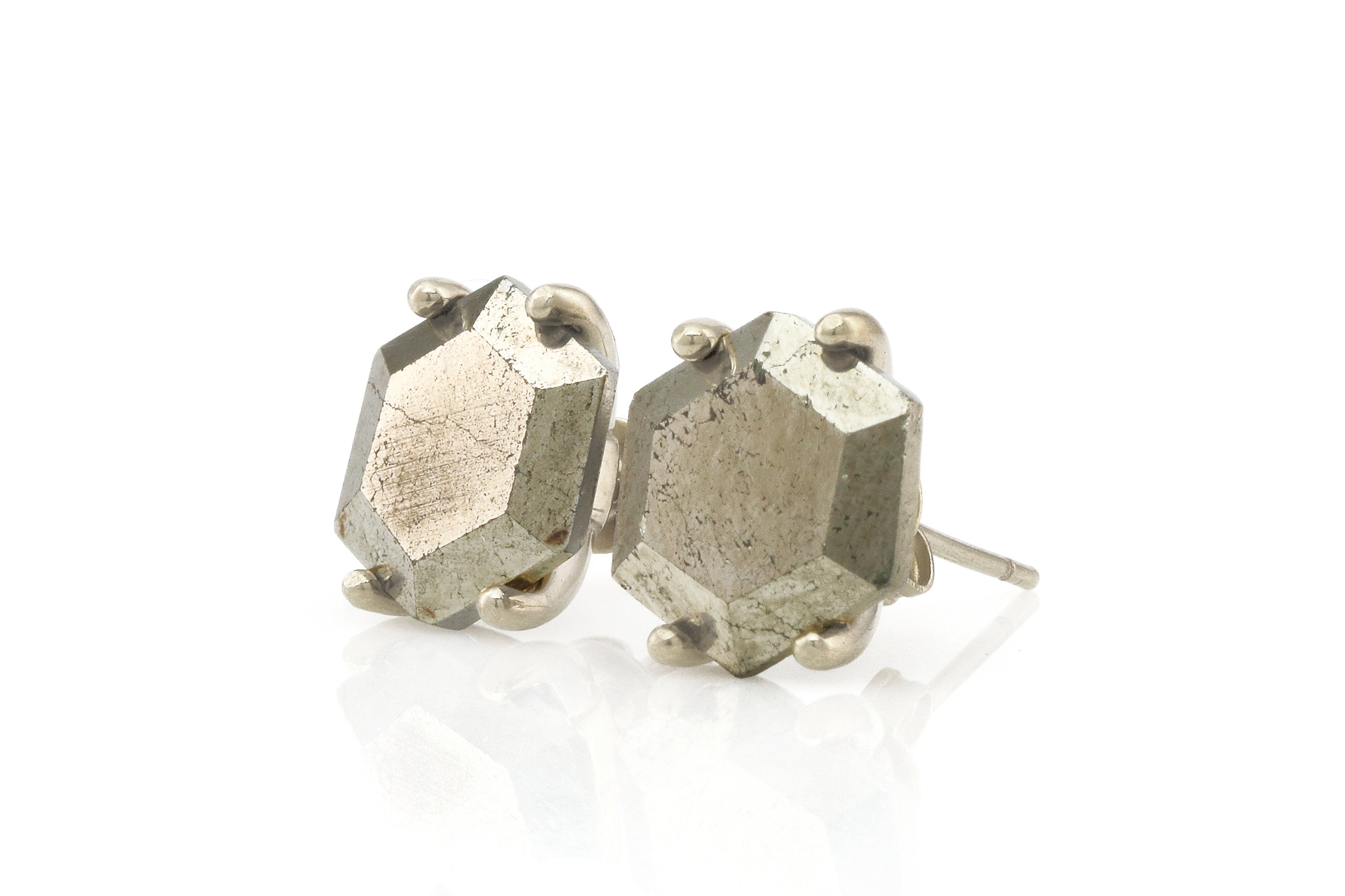 Alluring Iron Pyrite Gold Earrings Earrings Anemone Unique