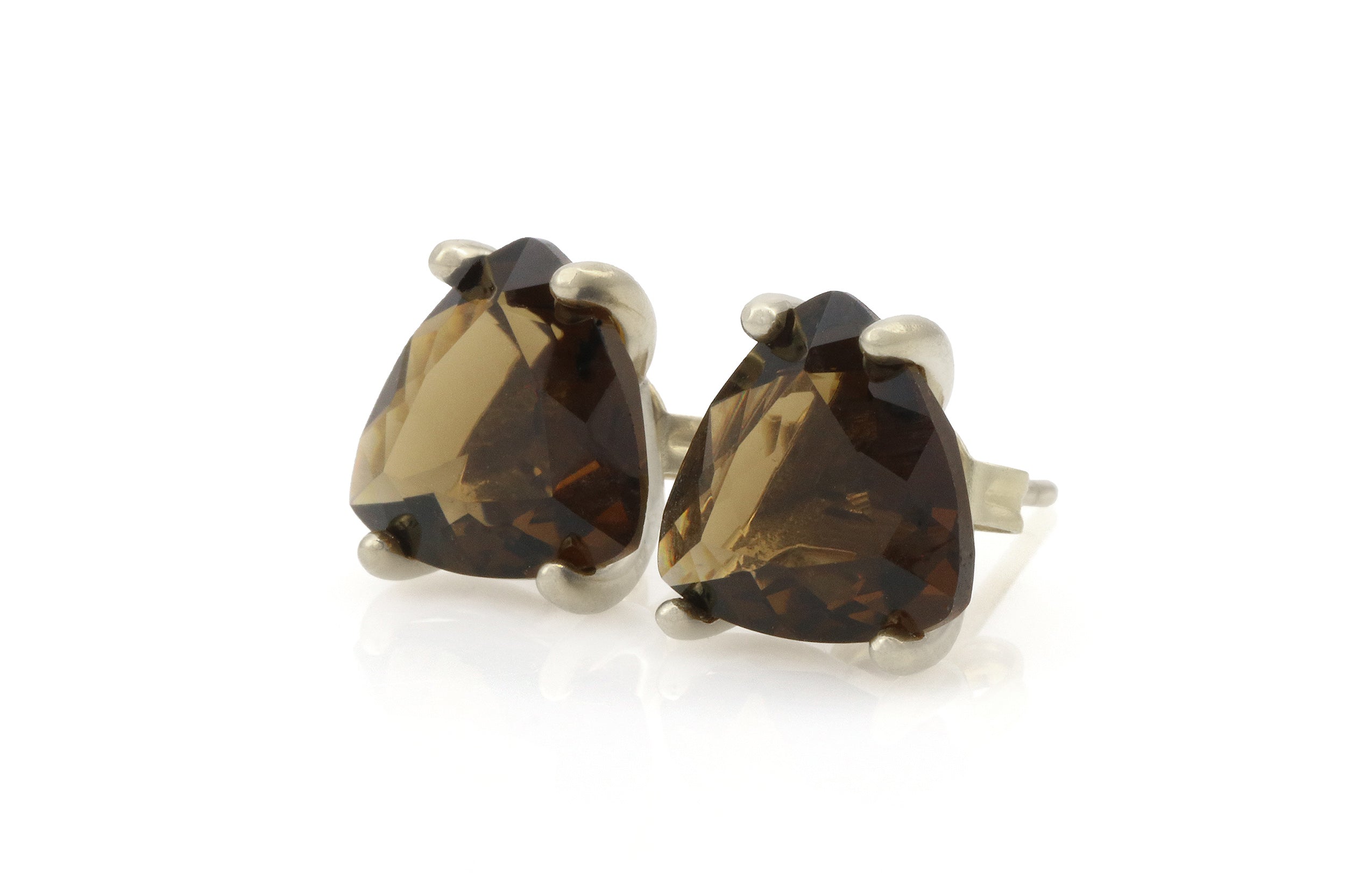 Smoky Quartz Sterling Silver Stud Earrings Earrings Anemone Unique