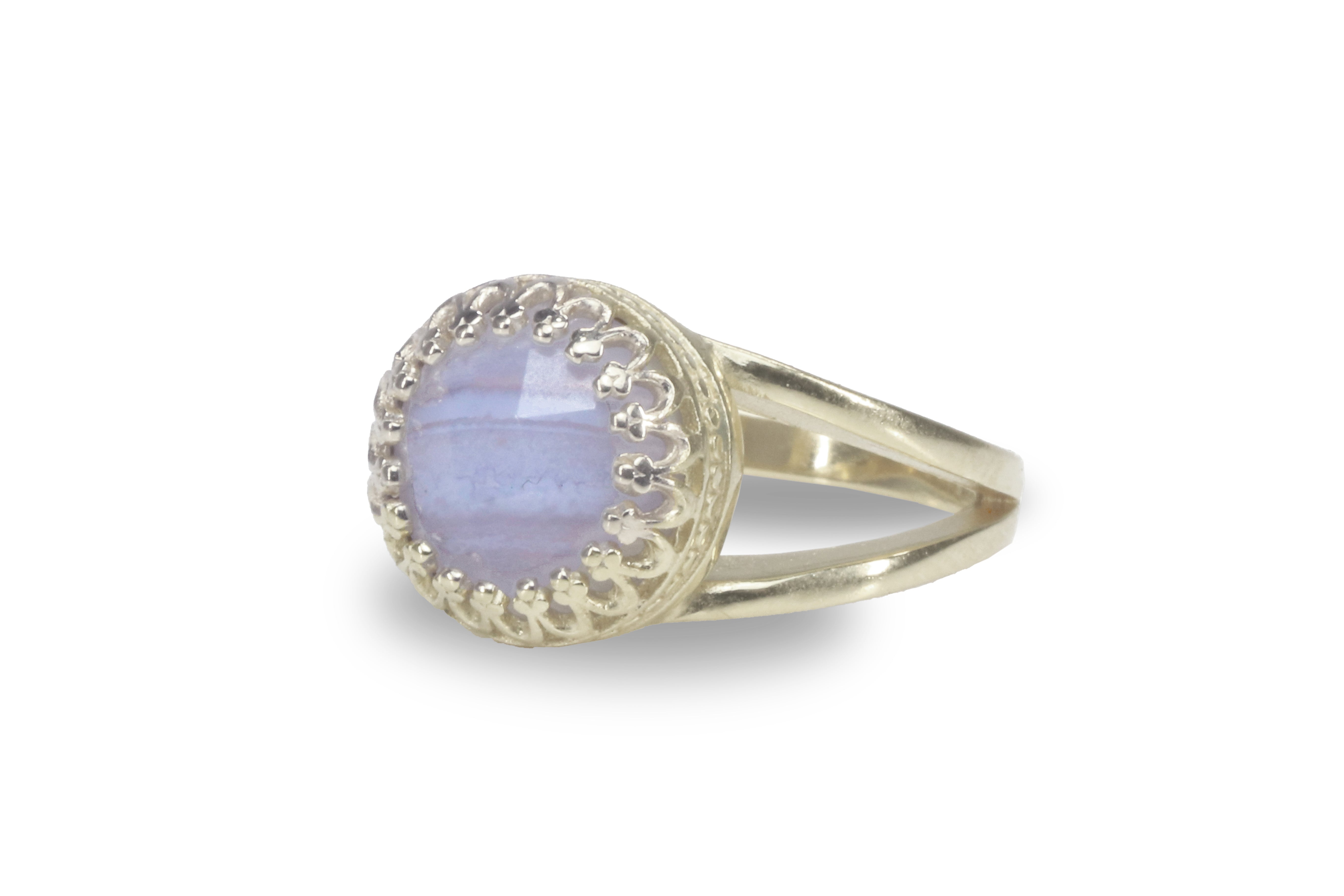 Blue Lace Agate in 925 Sterling Silver Rings Anemone Jewelry
