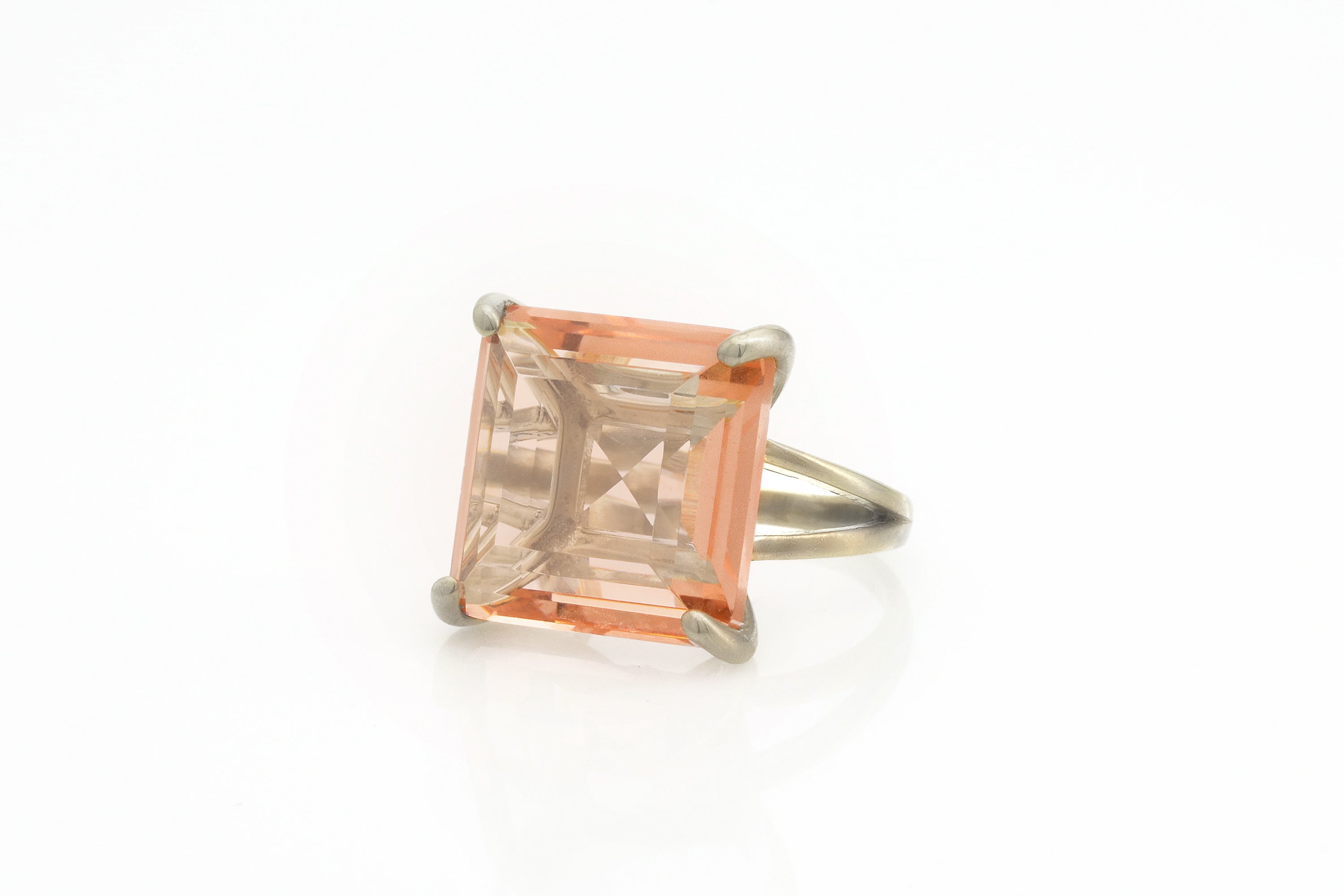Luscious Square Morganite Gold Ring Rings Anemone Jewelry