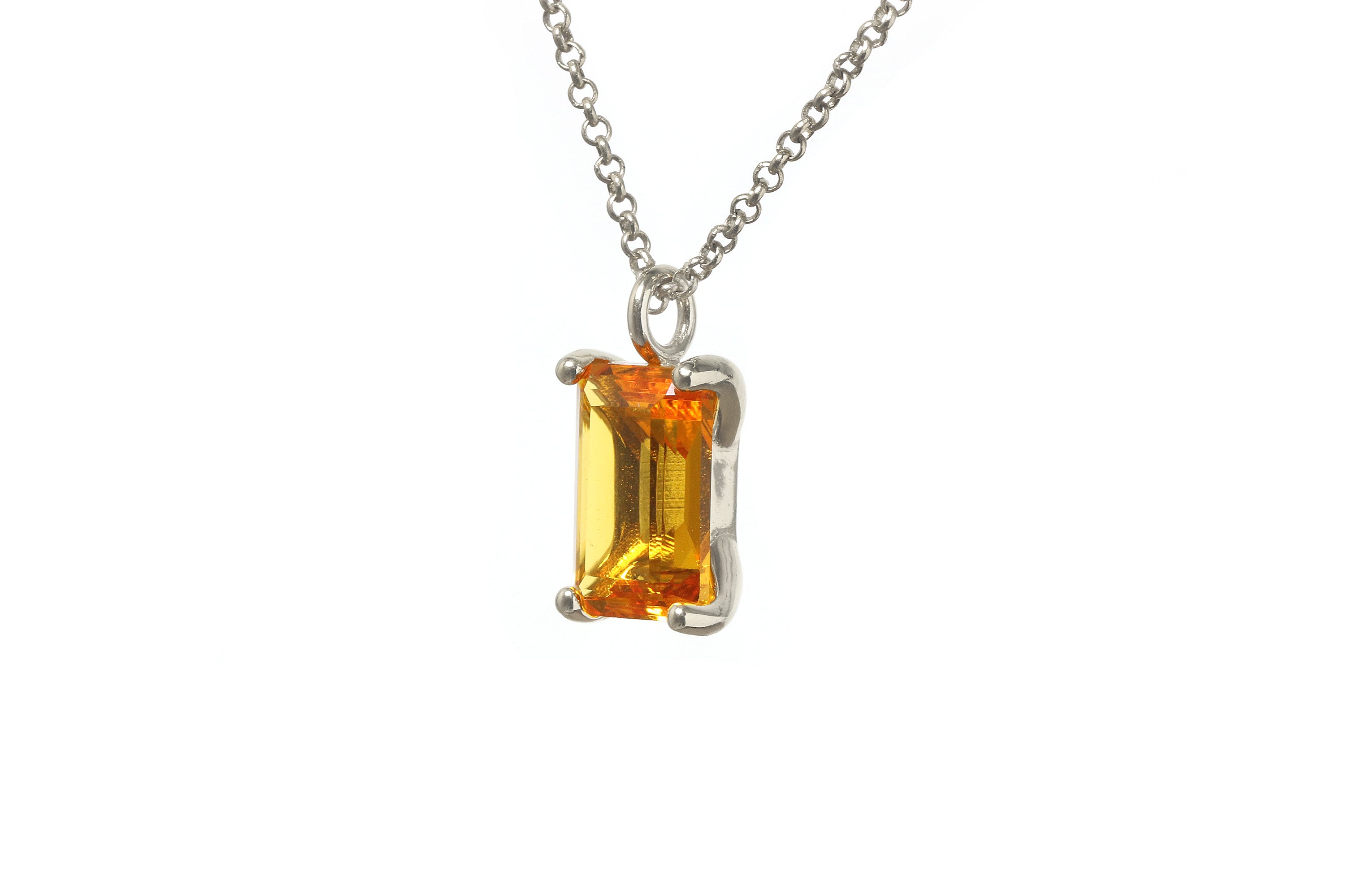 Warm Iridescence Citrine Gold Pendant Necklace necklaces Anemone Unique