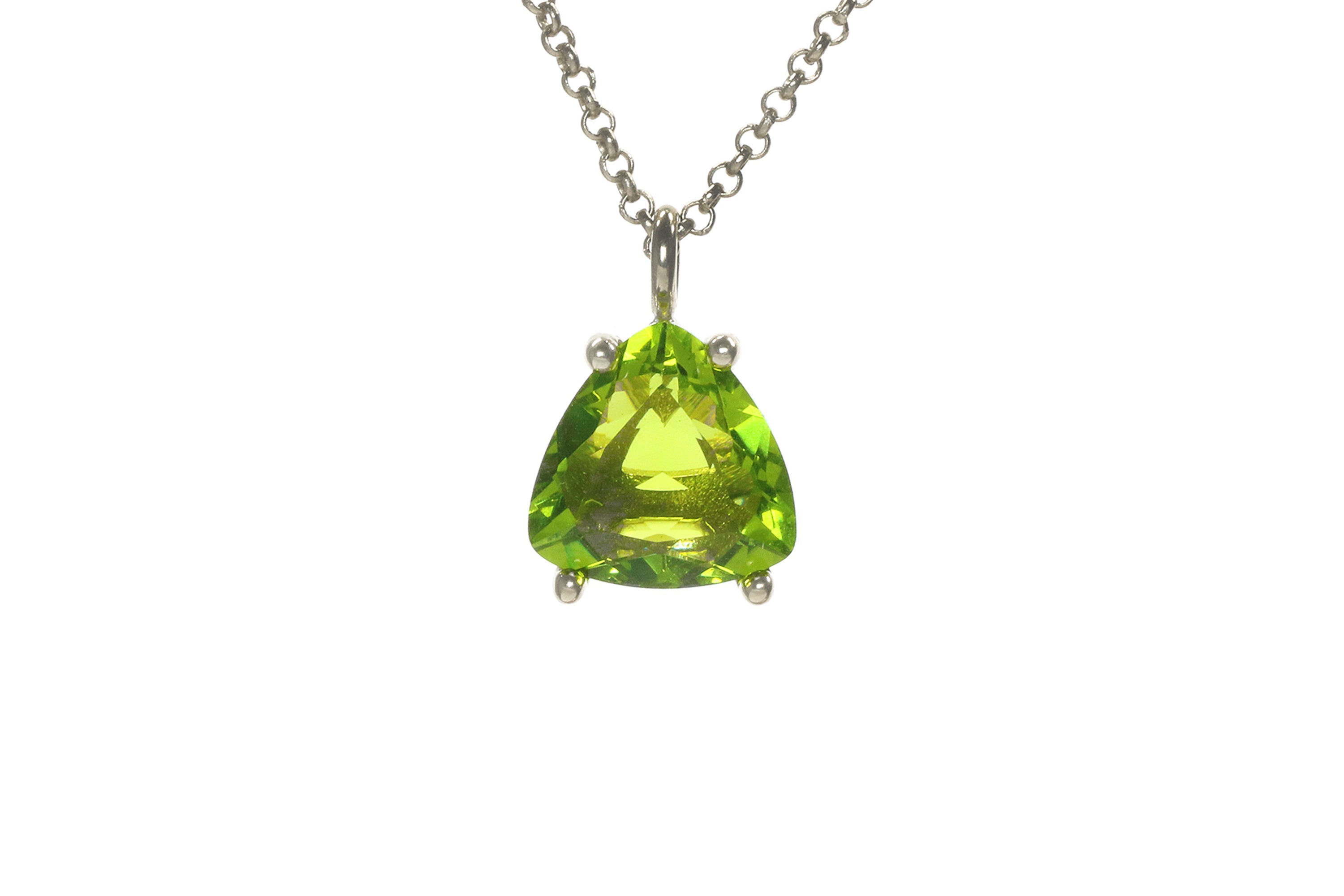 Solitaire Peridot Sterling Silver Necklace necklaces Anemone Unique