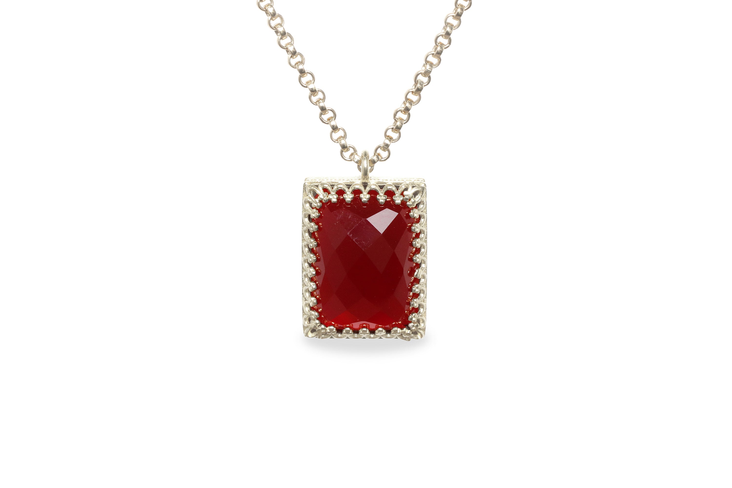 Delightful Garnet Necklace in Sterling Silver necklaces Anemone Jewelry