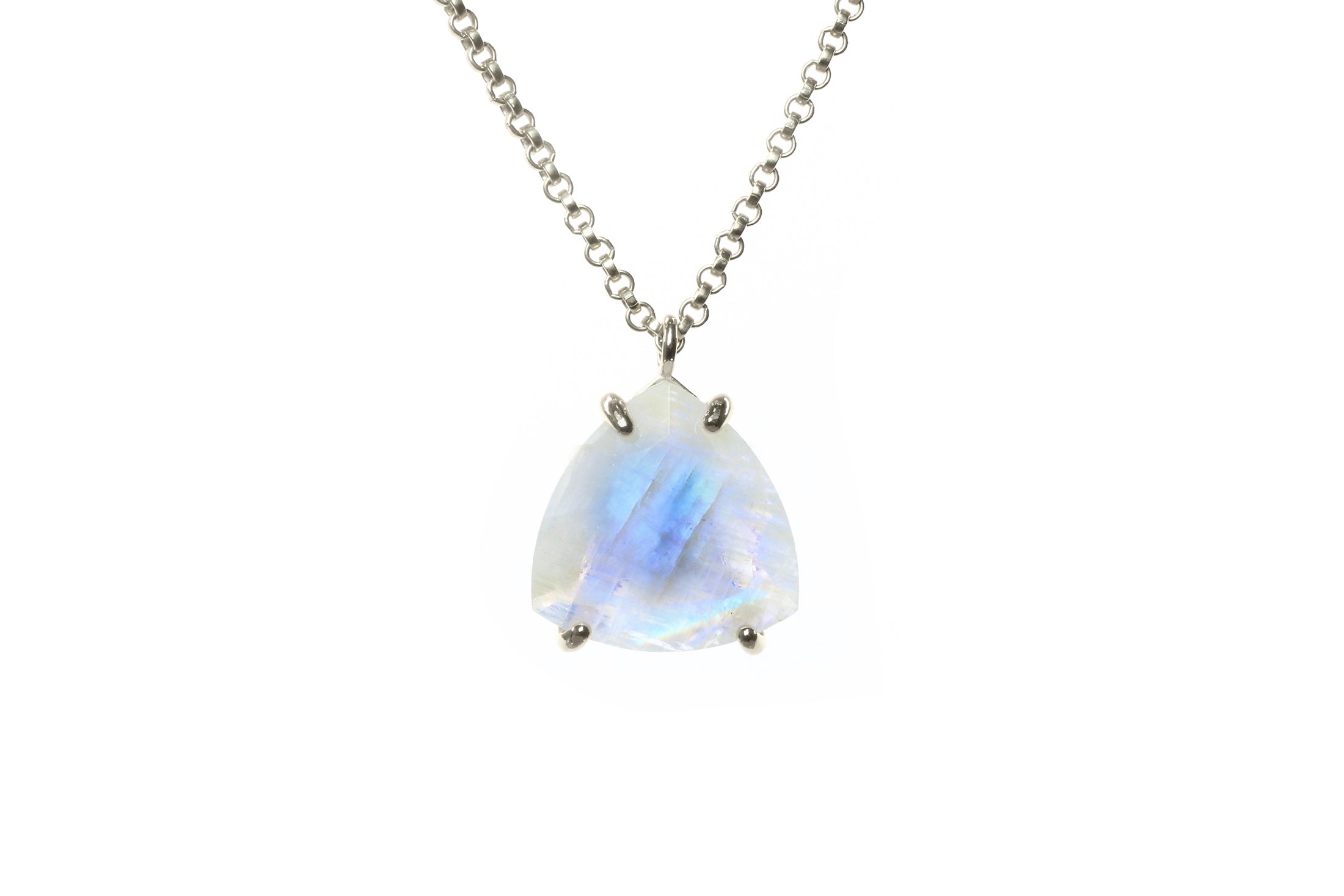 Luminescent Moonstone Necklace in Sterling Silver necklaces Anemone Jewelry
