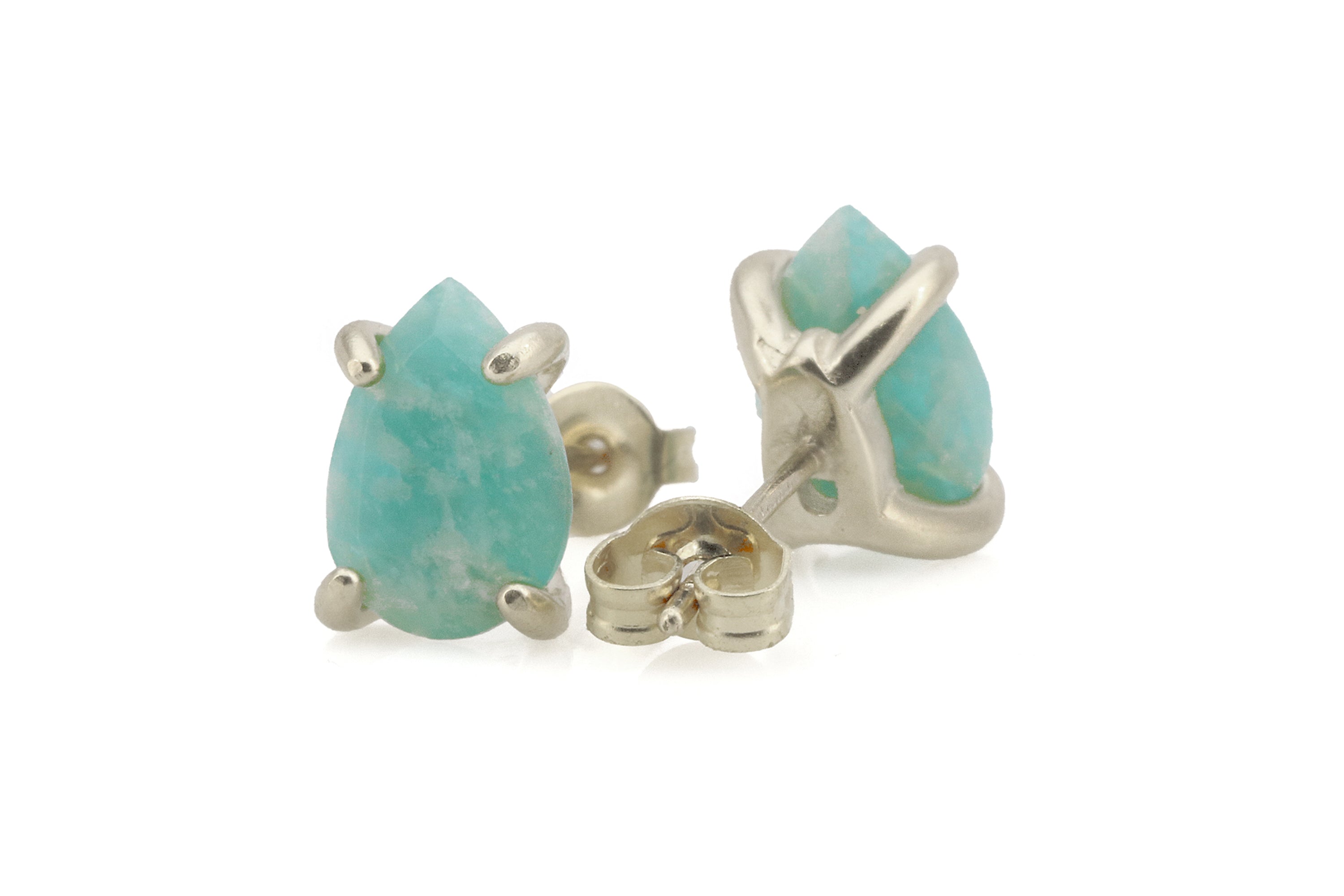 Amazing Pear Amazonite Sterling Silver Earrings Earrings Anemone Unique