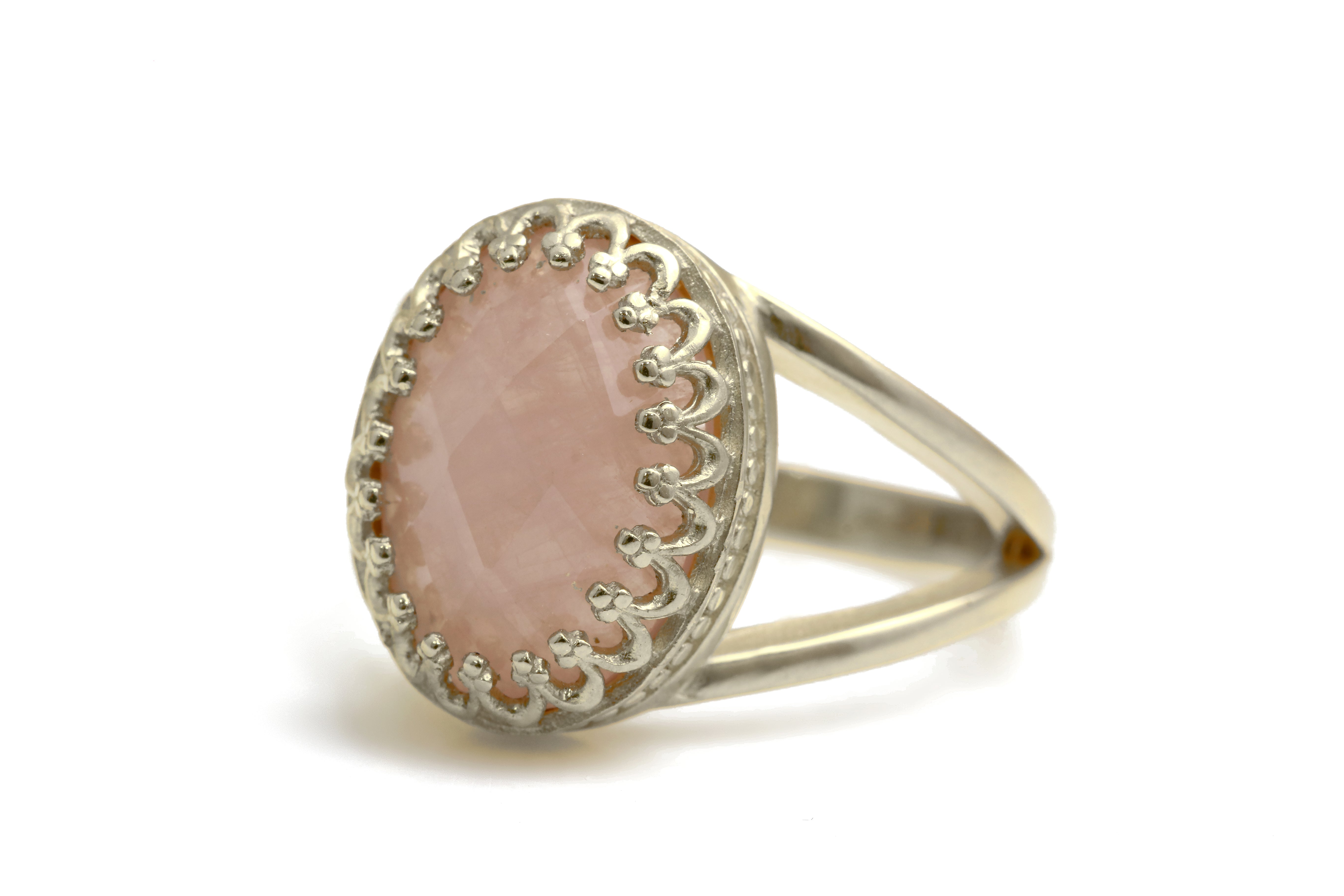 Gorgeous Rose Quartz Ring with 14K Rose Gold-filled Band Rings Anemone Jewelry