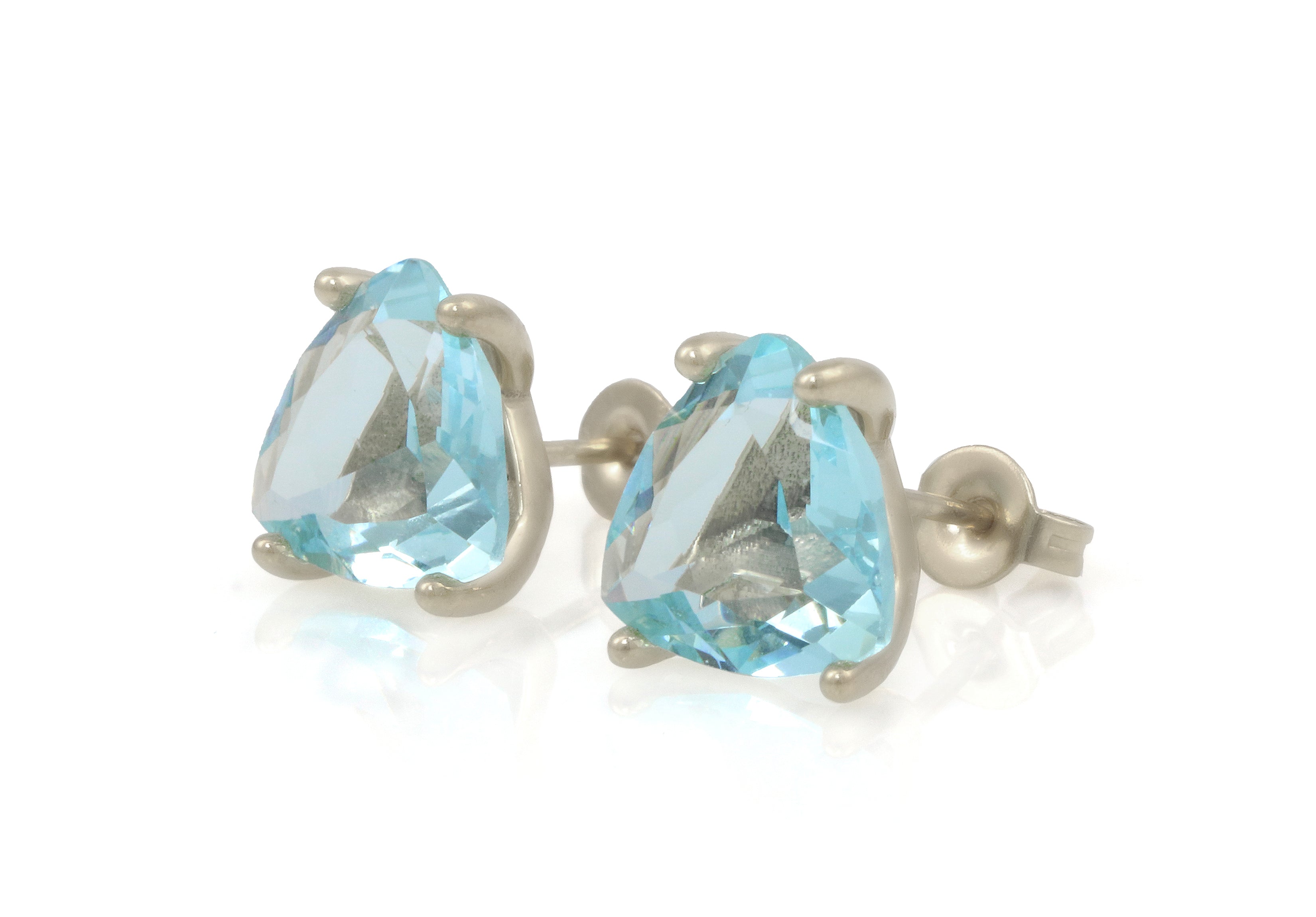 Lustrous Blue Topaz Gold Earrings Earrings Anemone Unique