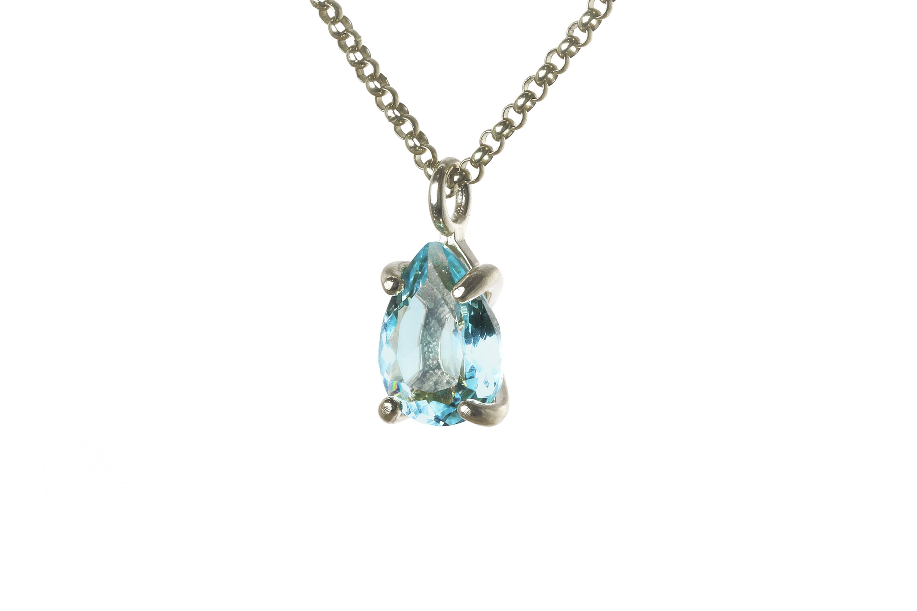 Radiant Blue Topaz Gold Necklace necklaces Anemone Unique