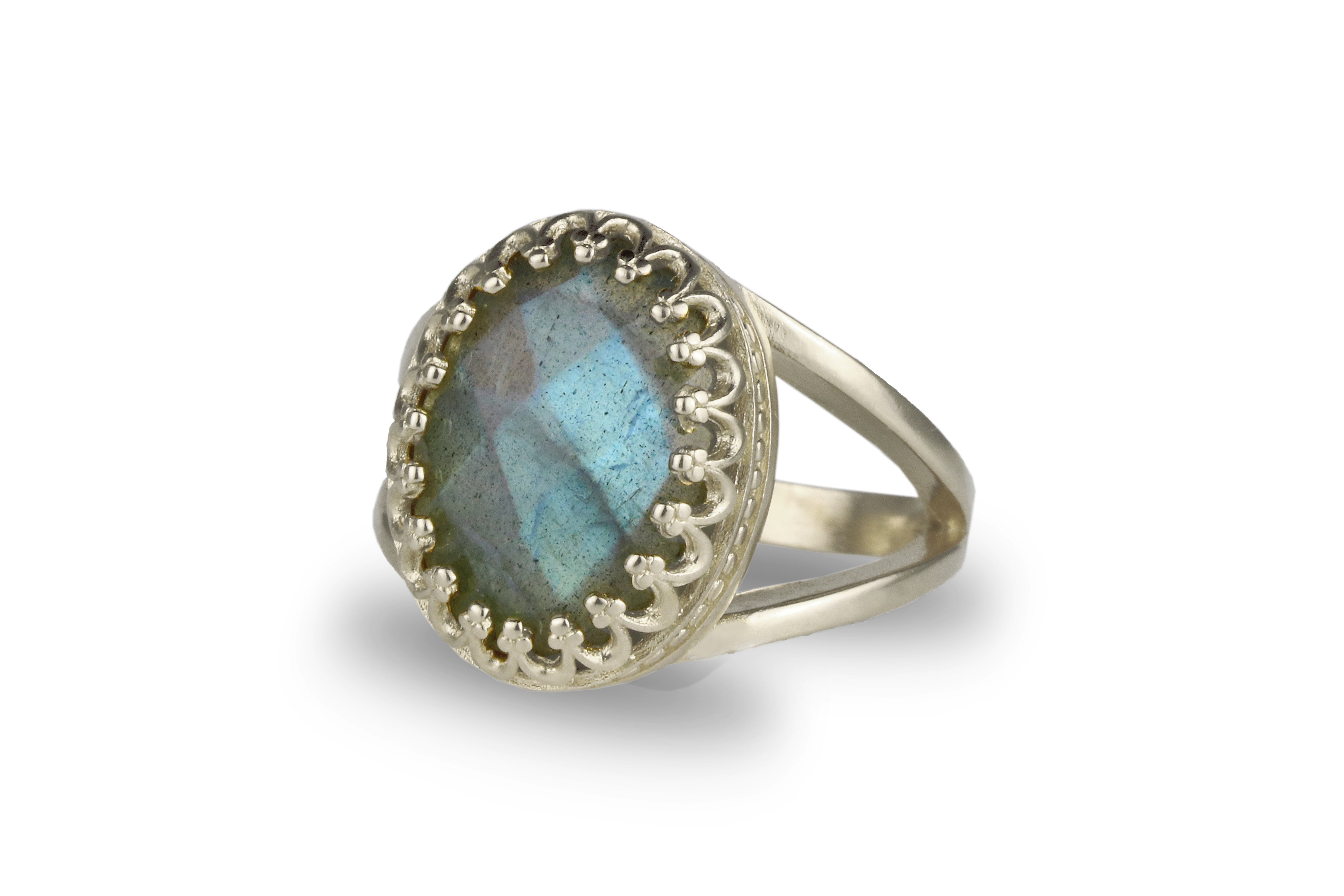 Colorful Labradorite Ring in 14k Gold-filled Ring Band Rings Anemone Jewelry