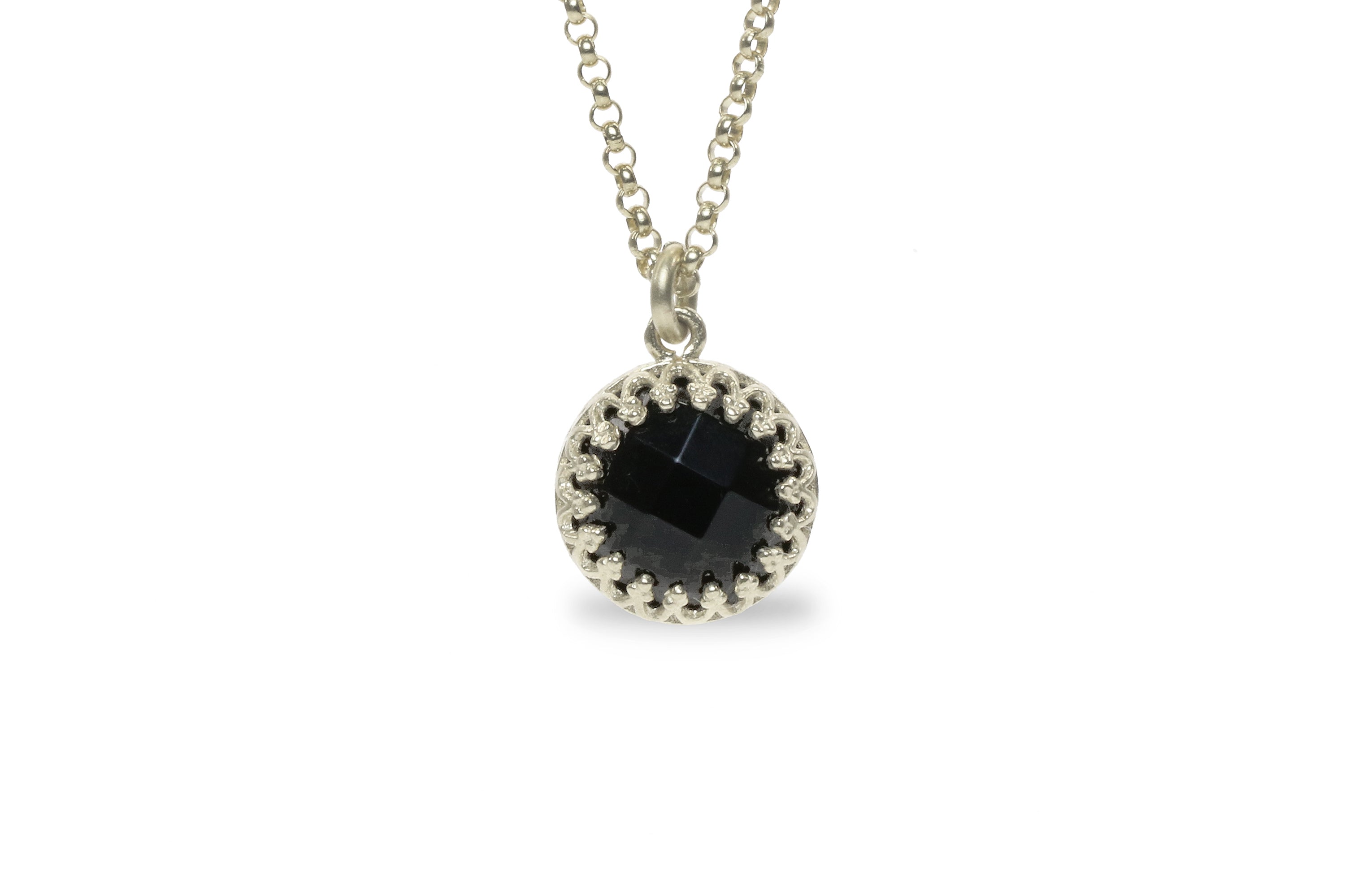 Delicate Black Onyx 14K Gold Necklace necklaces Anemone Jewelry