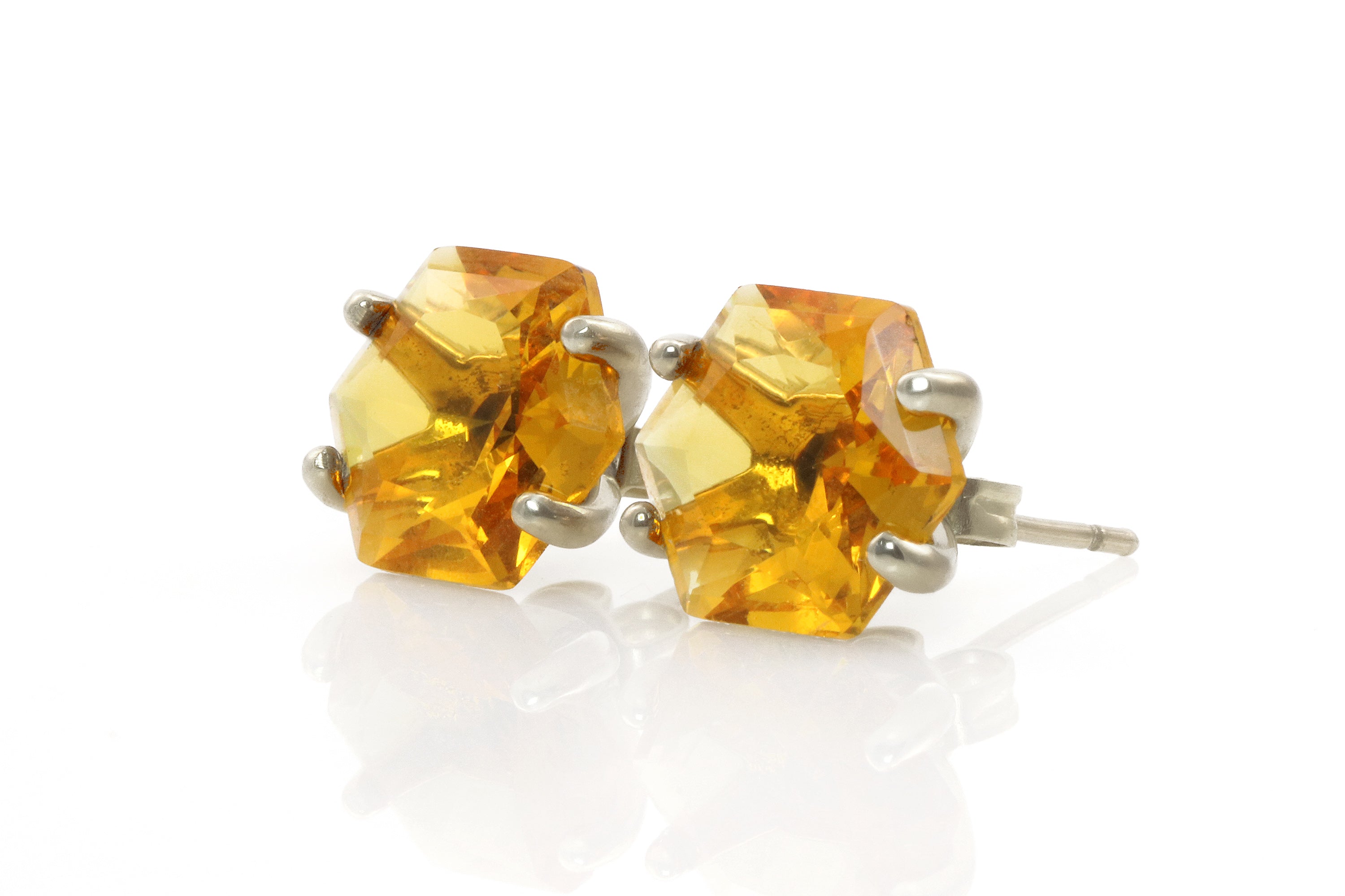 Elegant Citrine Sterling Silver Earrings Earrings Anemone Unique