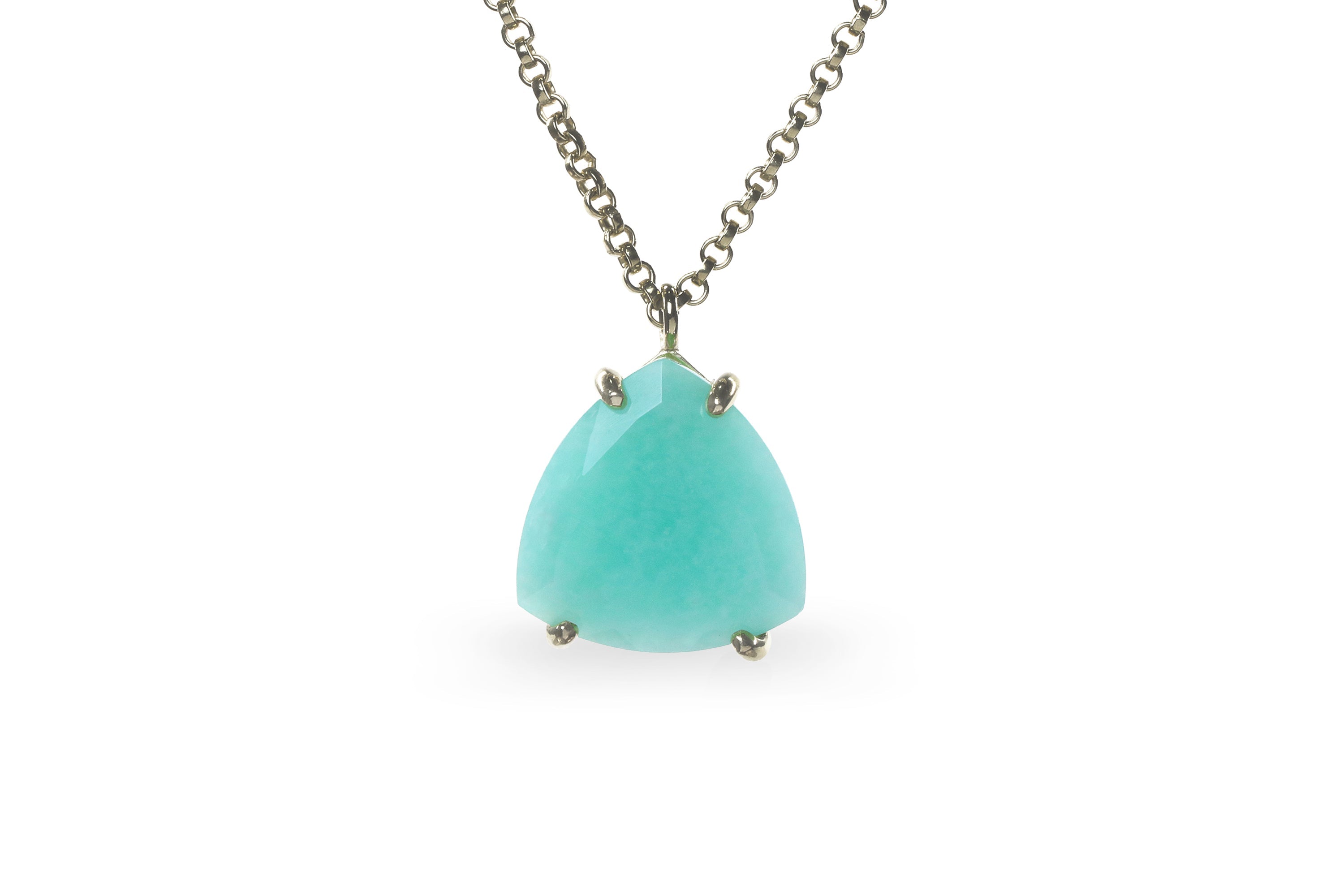 Trillion Amazonite Necklace in Sterling Silver necklaces Anemone Jewelry