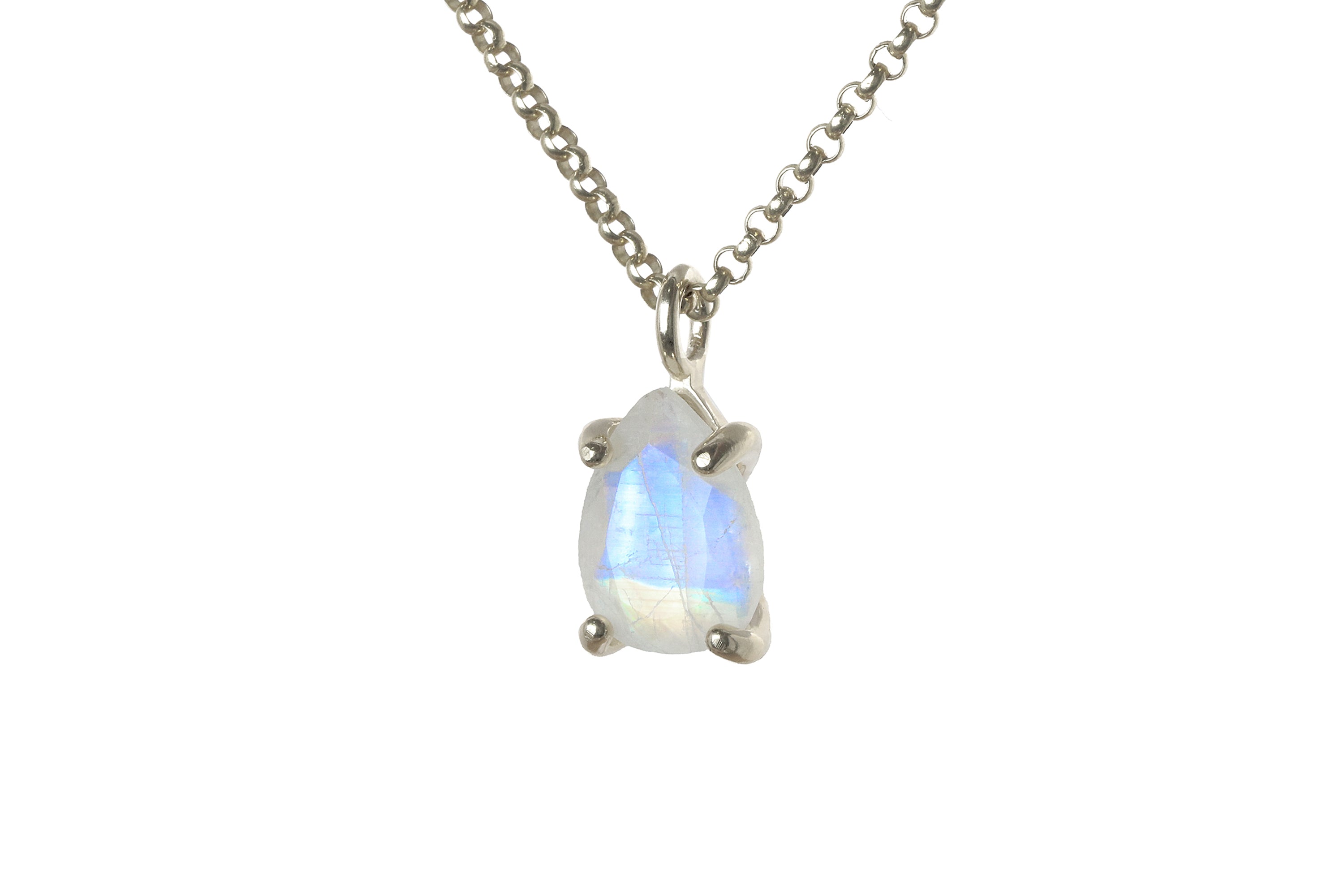 Rainbow Moonstone Dainty Gold Necklace necklaces Anemone Unique