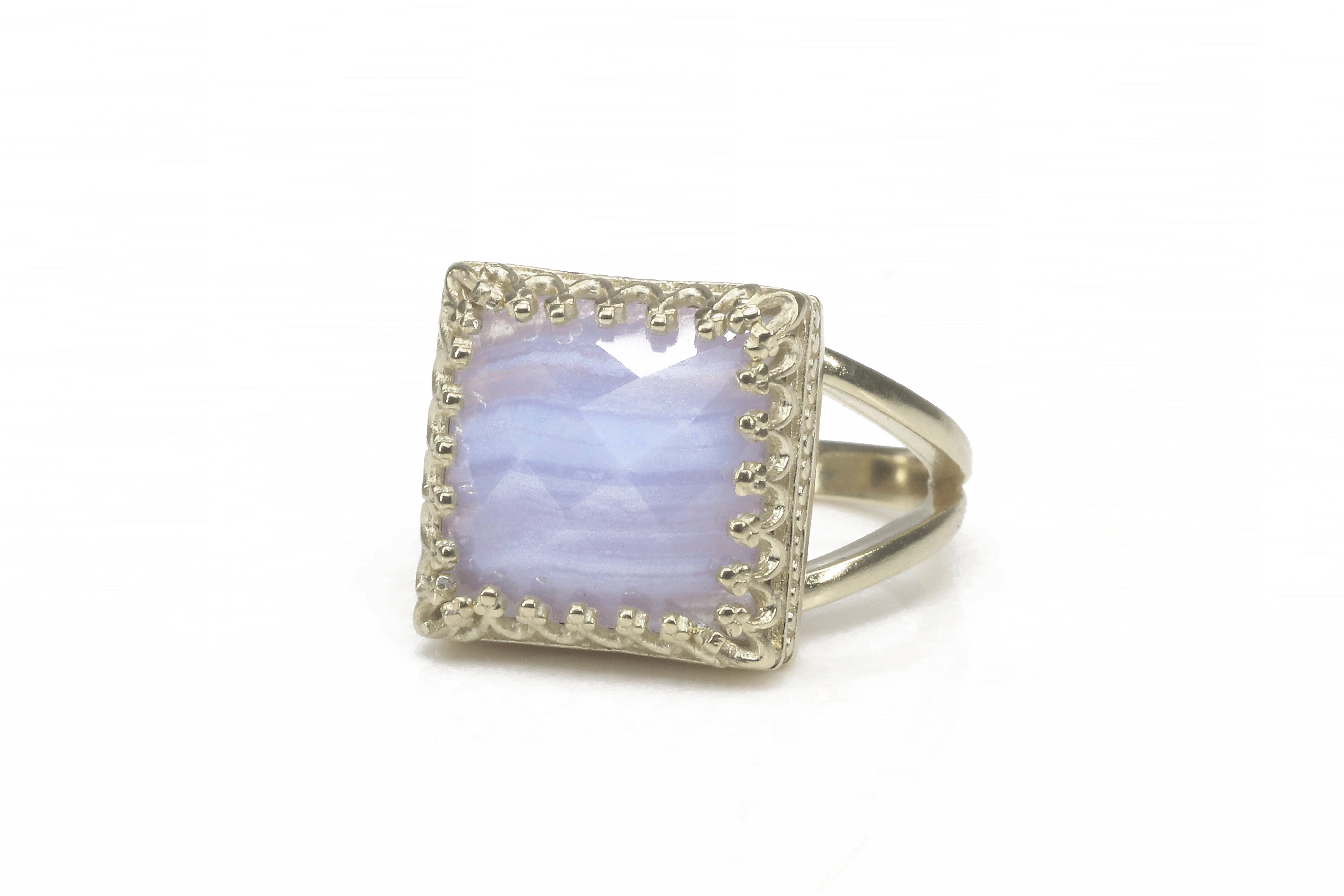 Stunning Lace Agate in 14k Gold-filled Band Rings Anemone Jewelry