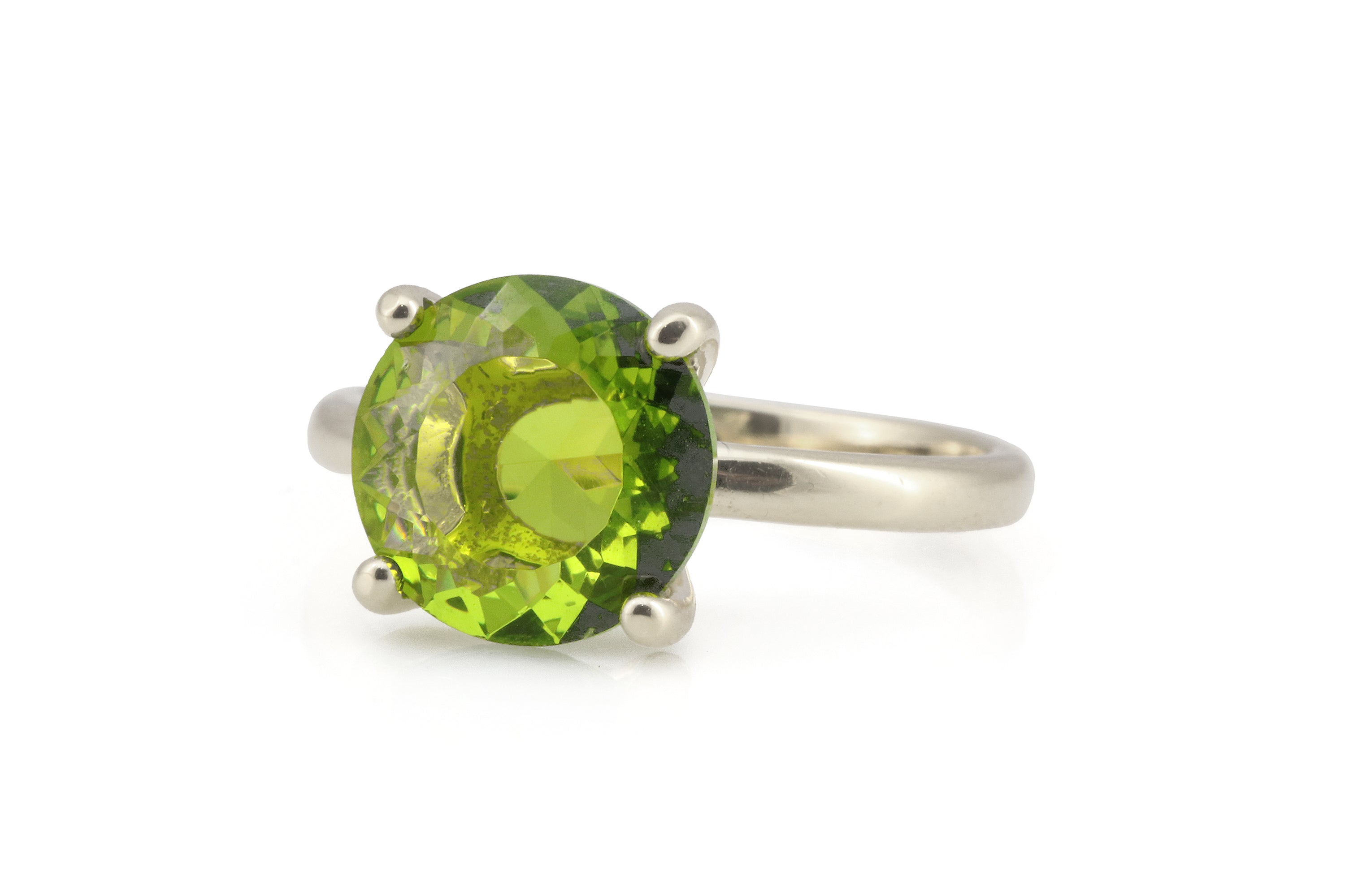 10mm Peridot 925 Silver Women Ring Rings Anemone Unique