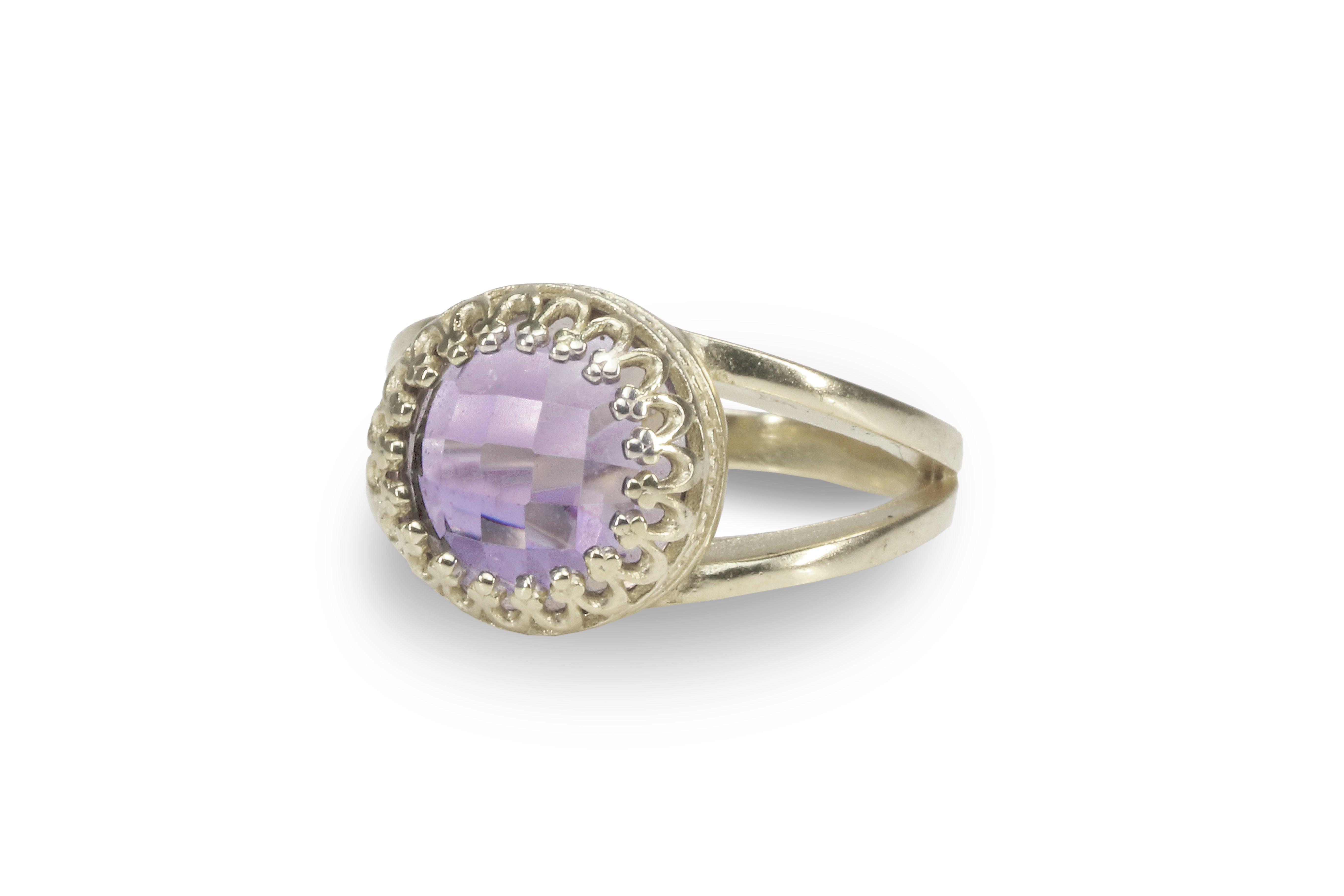 10mm Amethyst Ring in 14K Gold Rings Anemone Jewelry