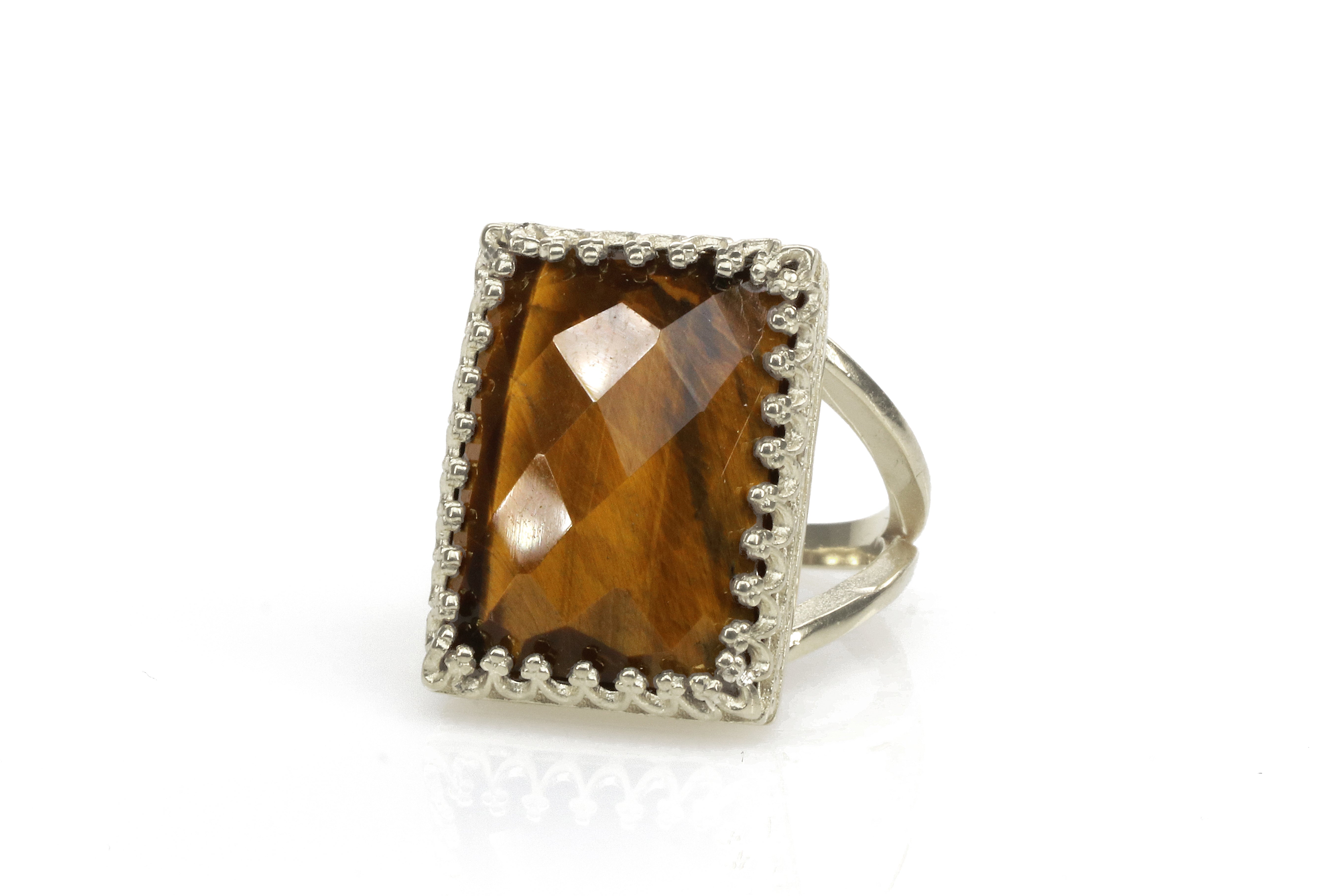 Elegant Tiger Eye Ring in 14k Gold Filled Rings Anemone Jewelry