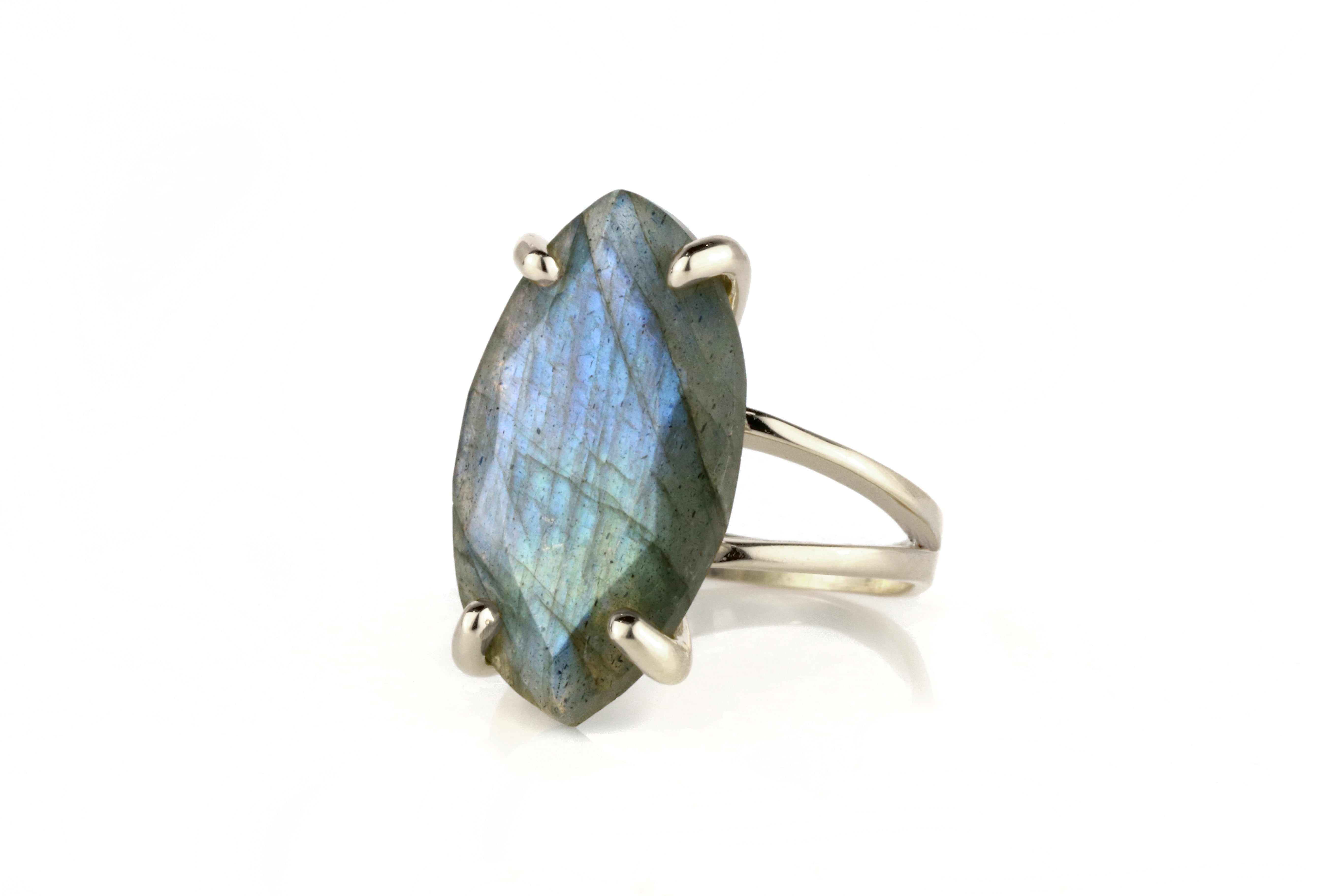 Labradorite Ring in Rose Gold Rings Anemone Jewelry