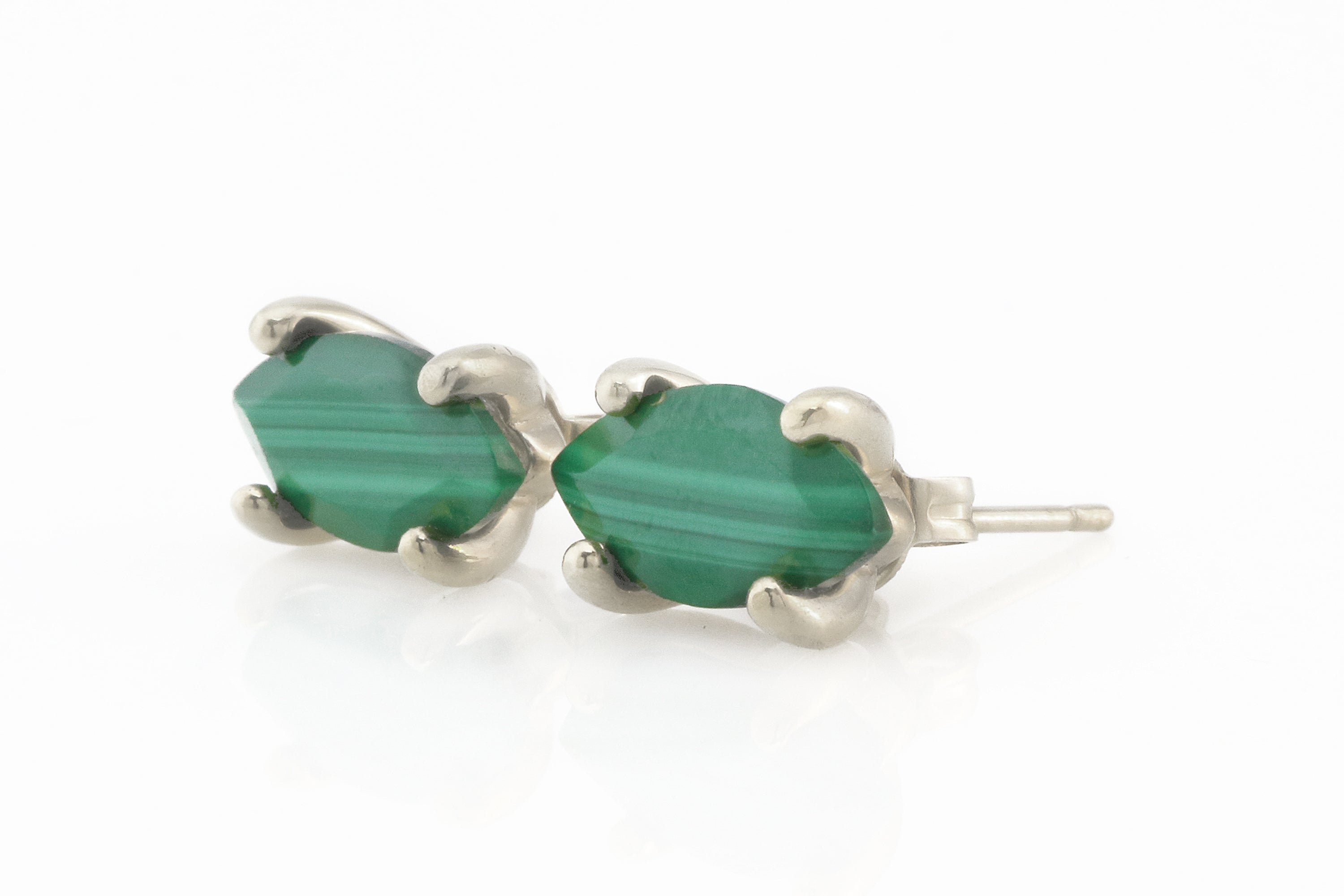 Vibrant Dainty Green Malachite Gold Earrings Earrings Anemone Unique