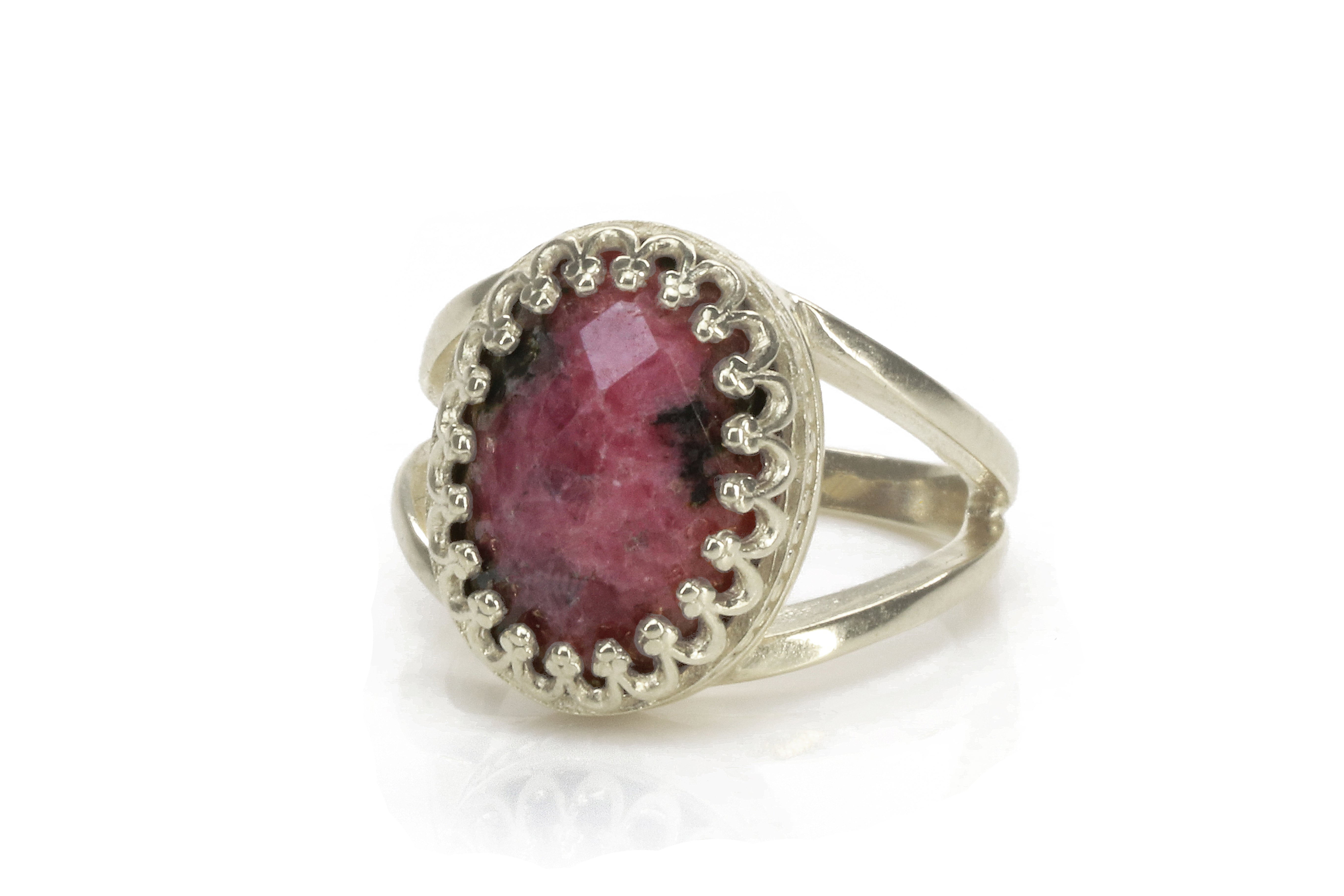 14k Rose Gold Rhodonite Gemstone Ring Rings Anemone Jewelry