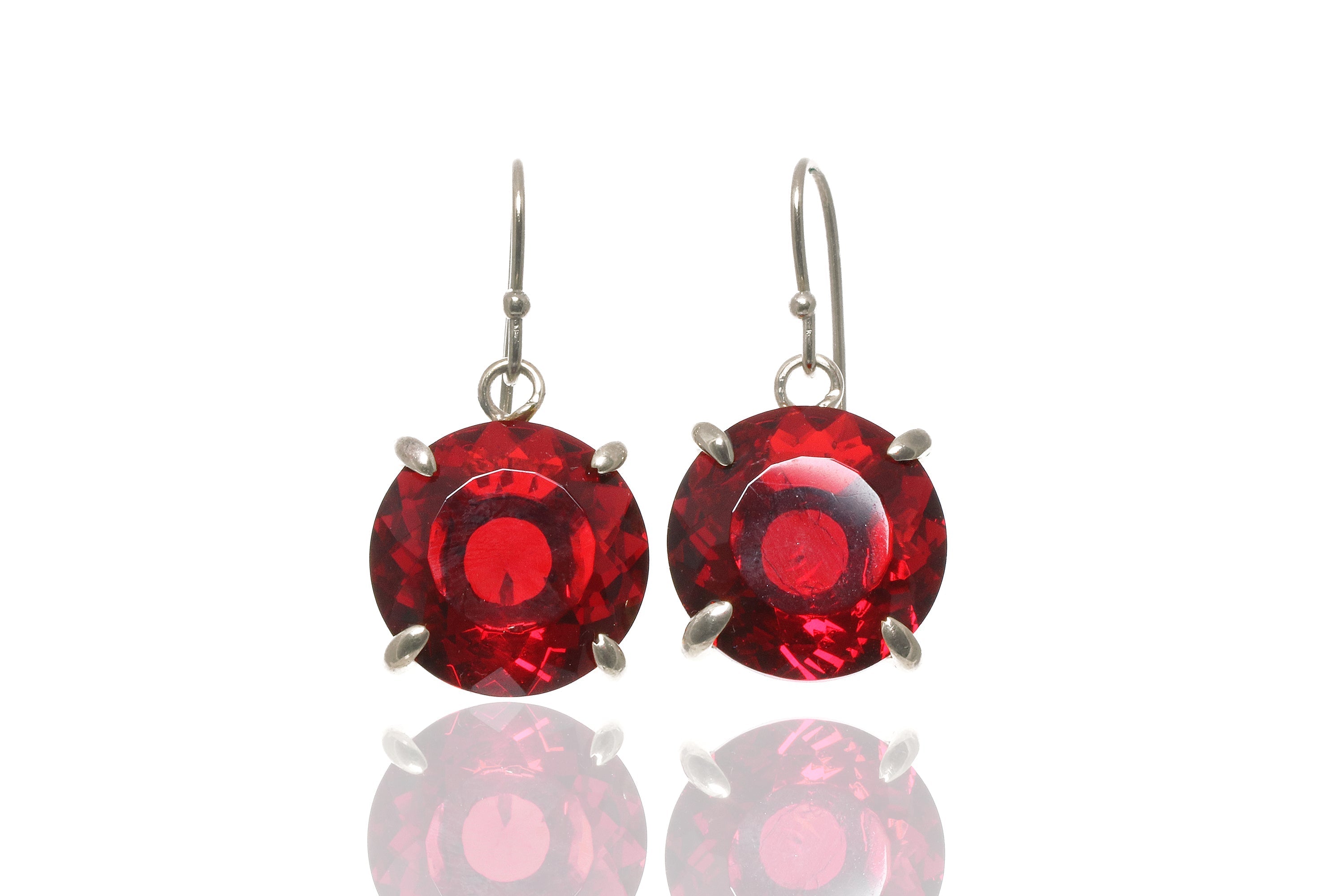 Statement Gold Filled Ruby Earrings Earrings Anemone Jewelry