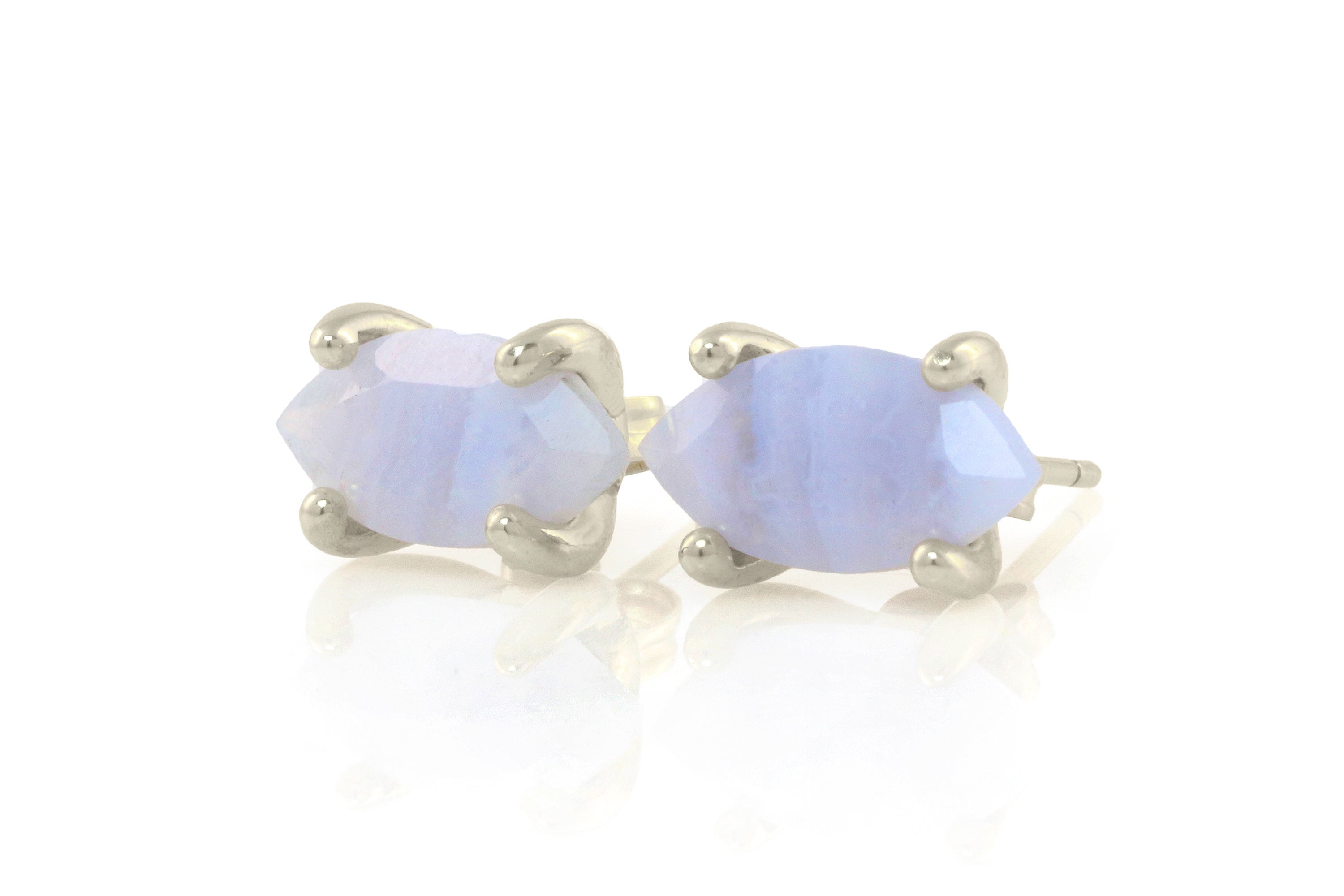 Blue Lace Agate Rose Gold Earrings Earrings Anemone Unique