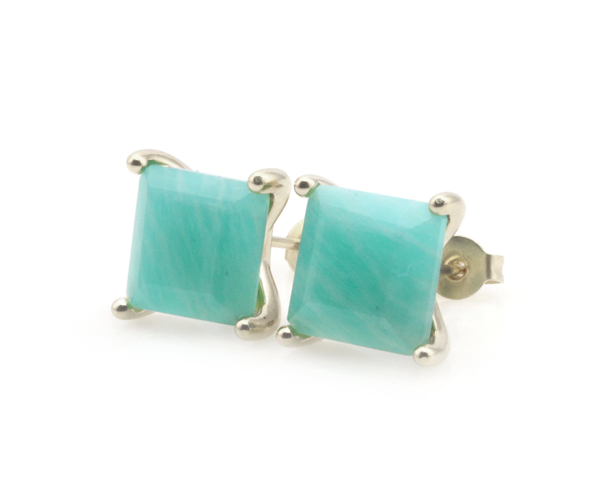 Amazing Amazonite Earrings in Gold Earrings Anemone Unique