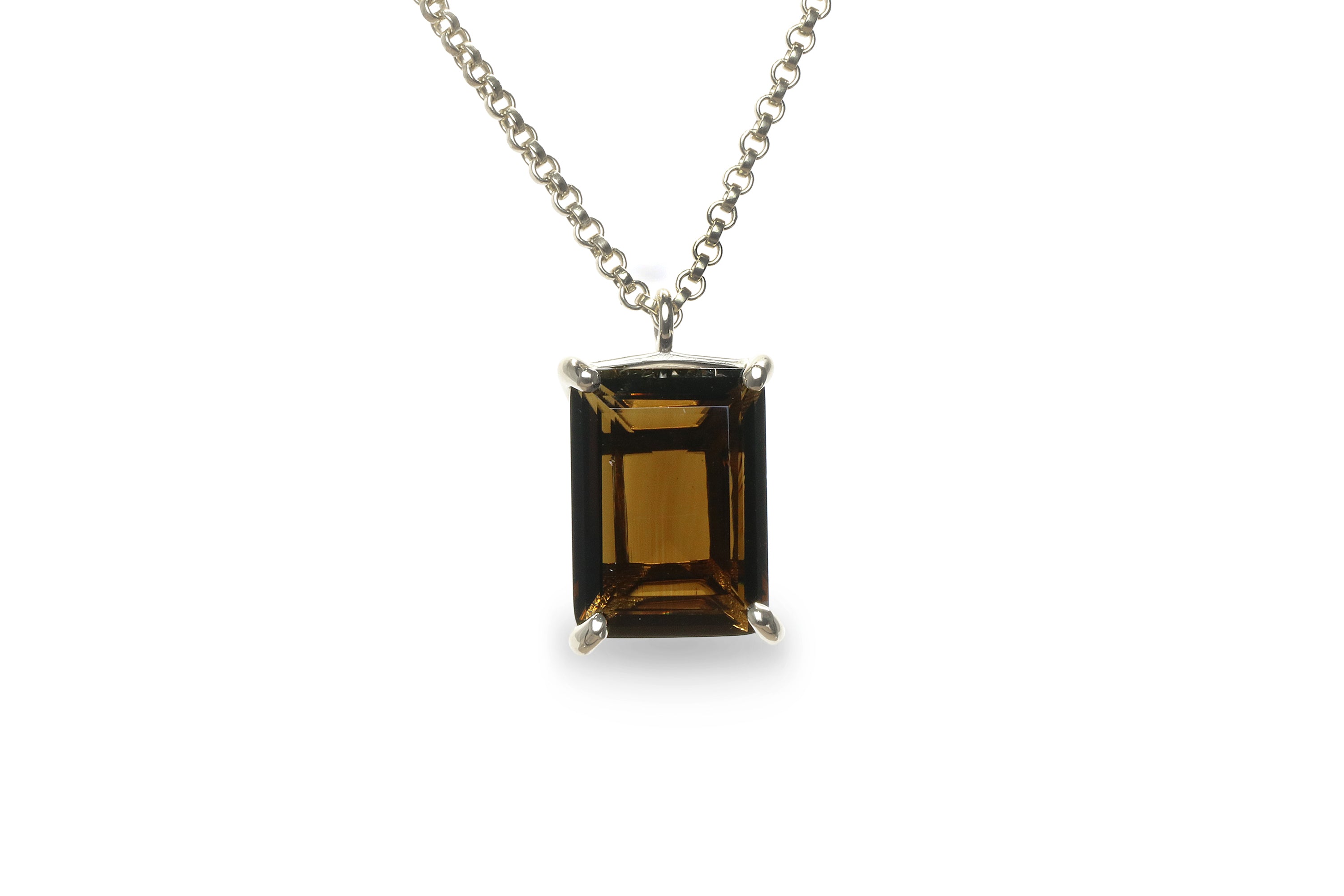 Rectangle Smoky Quartz Necklace necklaces Anemone Jewelry