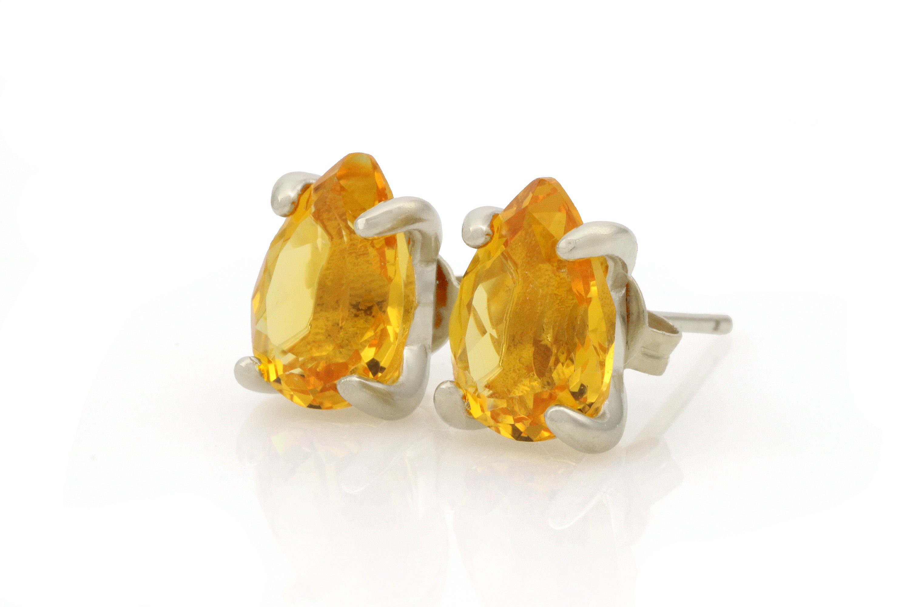 Delicate Pear Yellow Gold Citrine Earrings Earrings Anemone Unique
