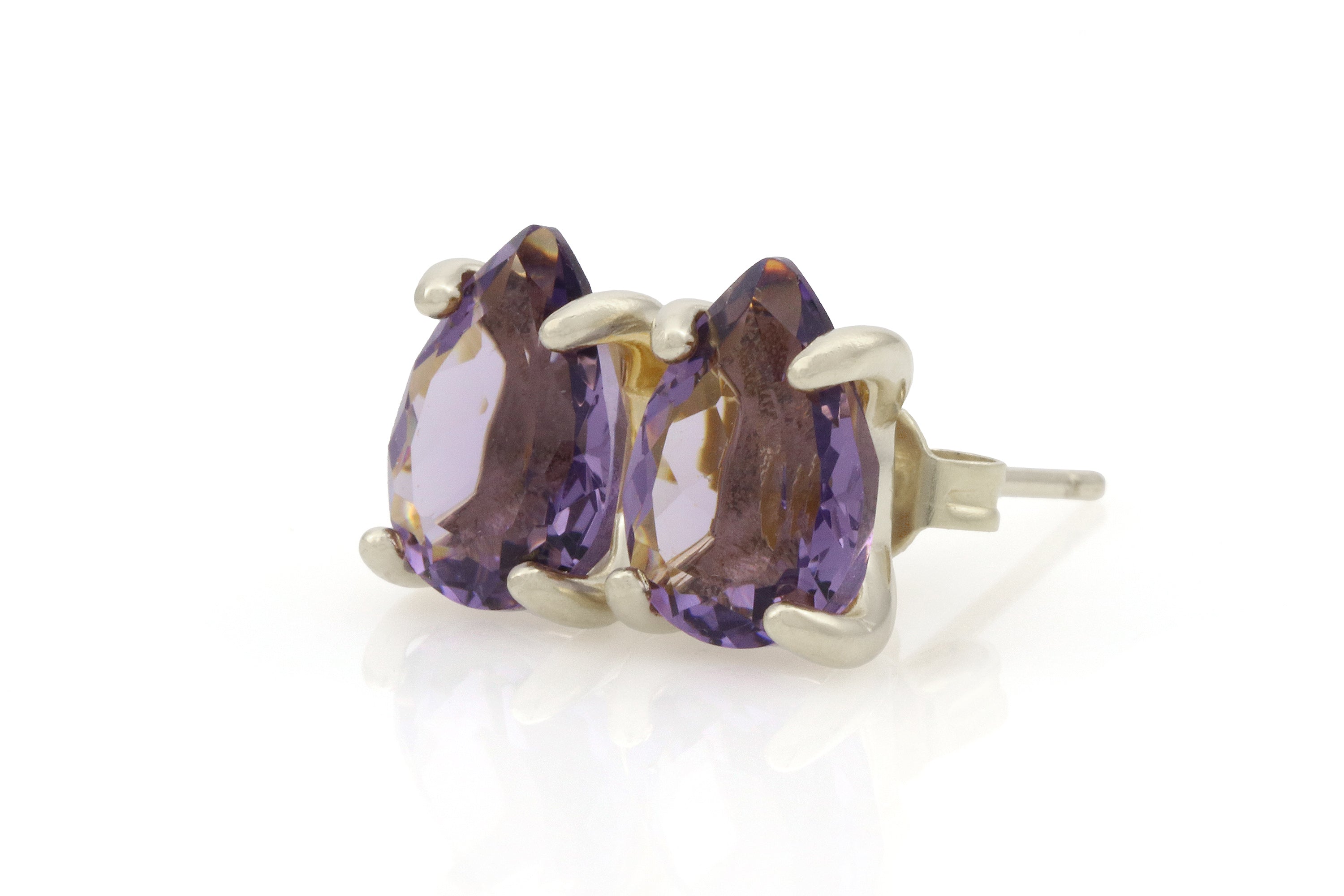 Chic Gold Pear Cut Amethyst Earrings Earrings Anemone Unique