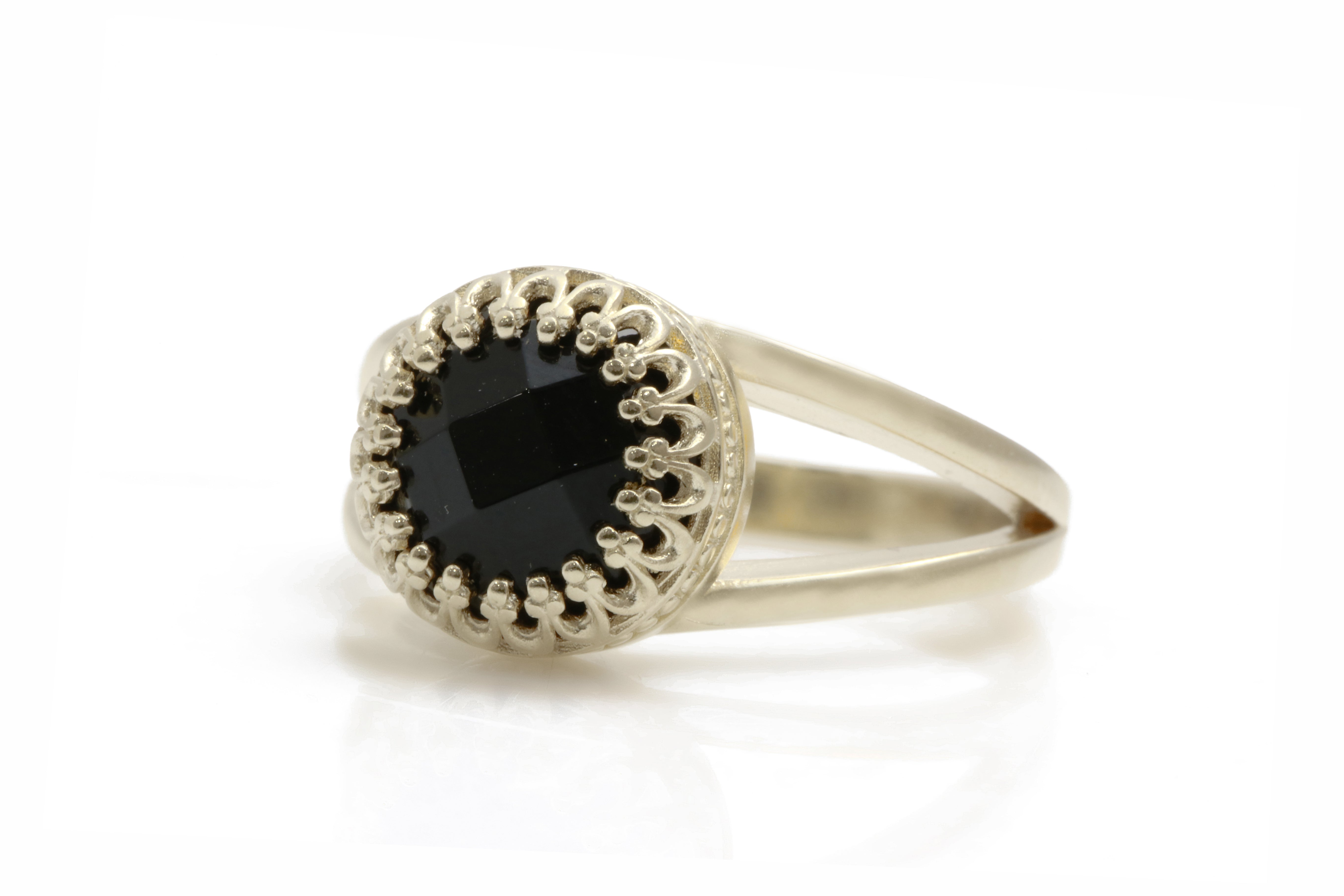 Intricate Onyx Rose Gold Ring Rings Anemone Jewelry