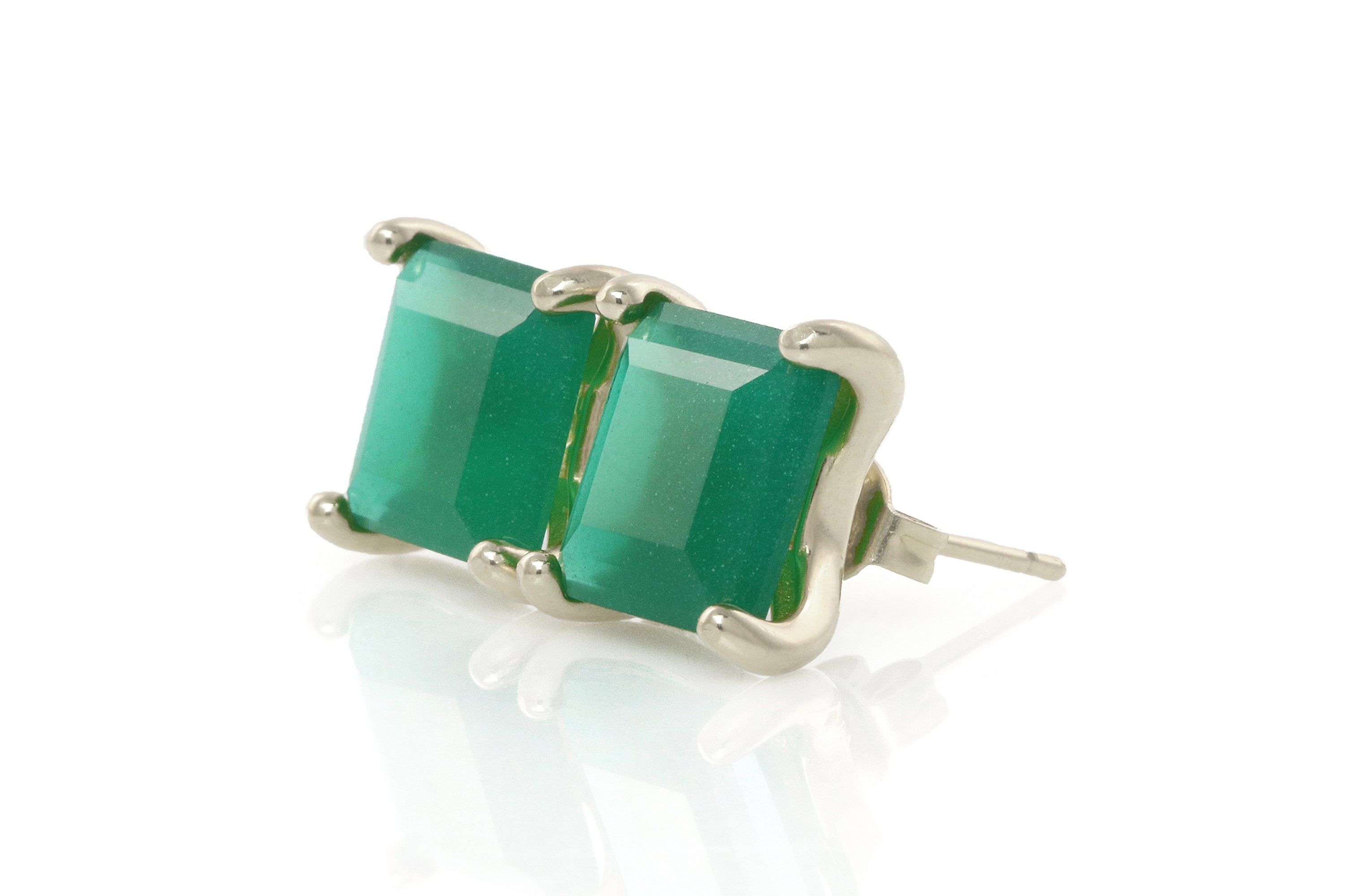 Square Onyx Gold Stud Earrings Earrings Anemone Unique