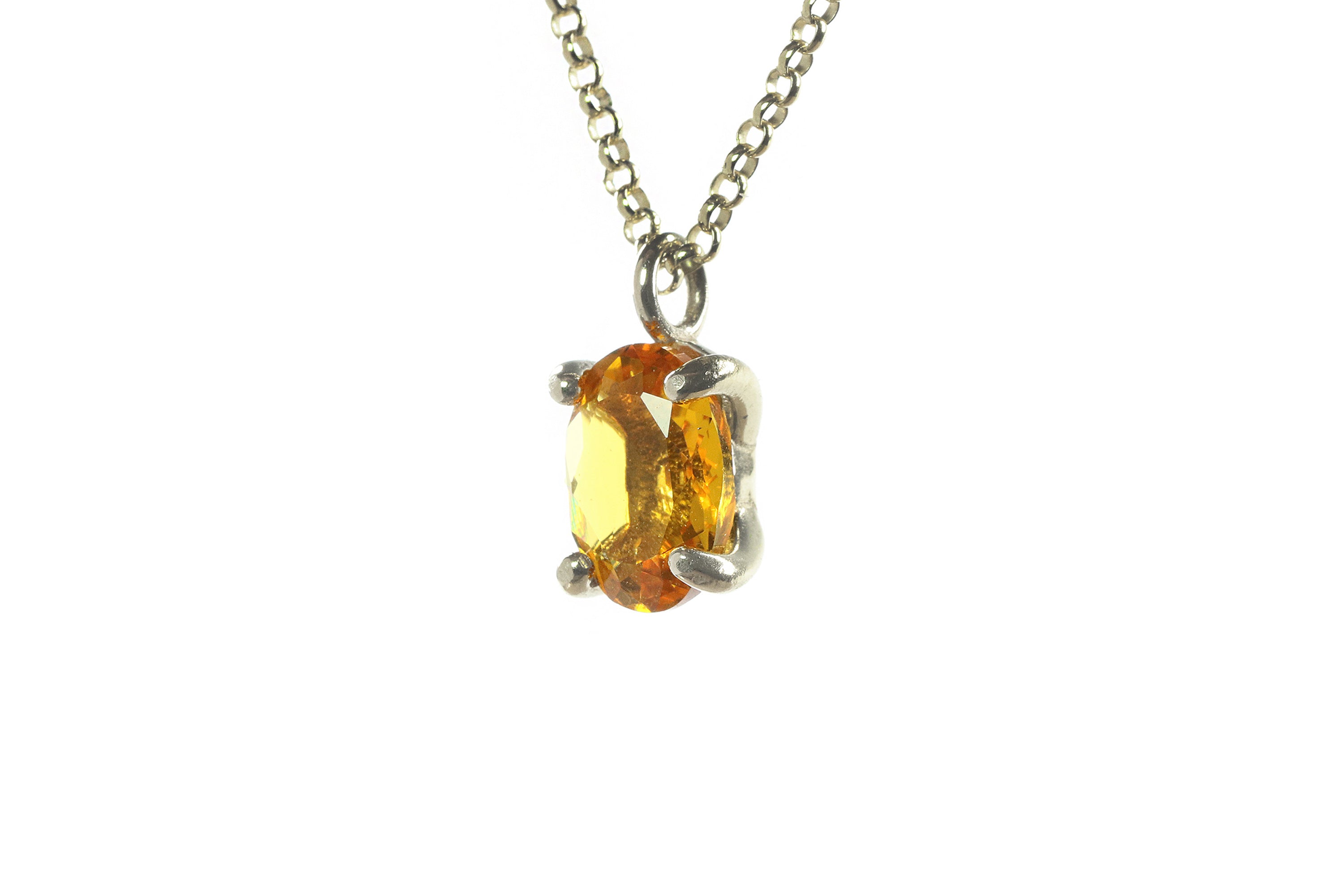Bright Citrine Gold Pendant Necklace necklaces Anemone Unique