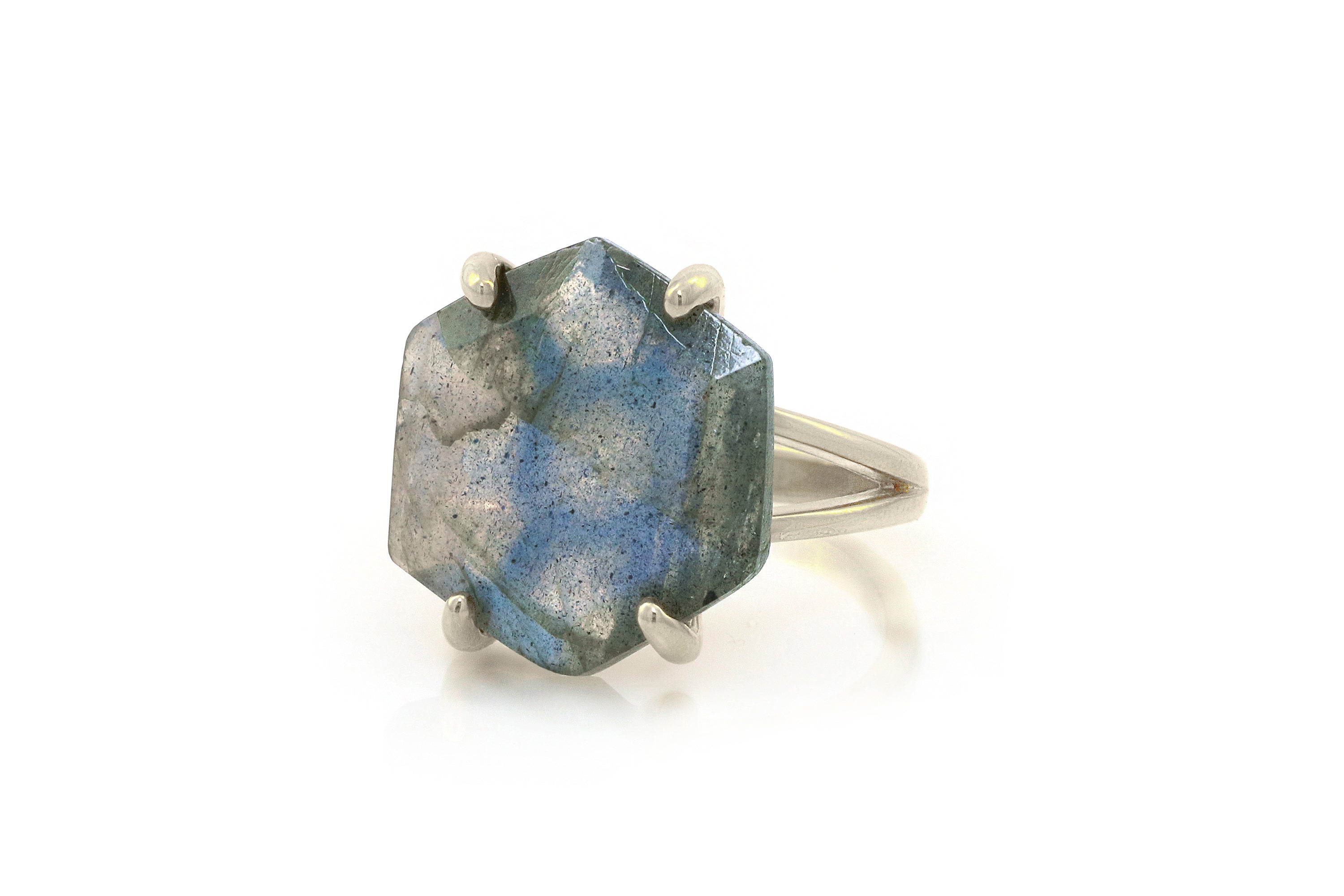 Gold Filled Hexagon Labradorite Ring Rings Anemone Jewelry