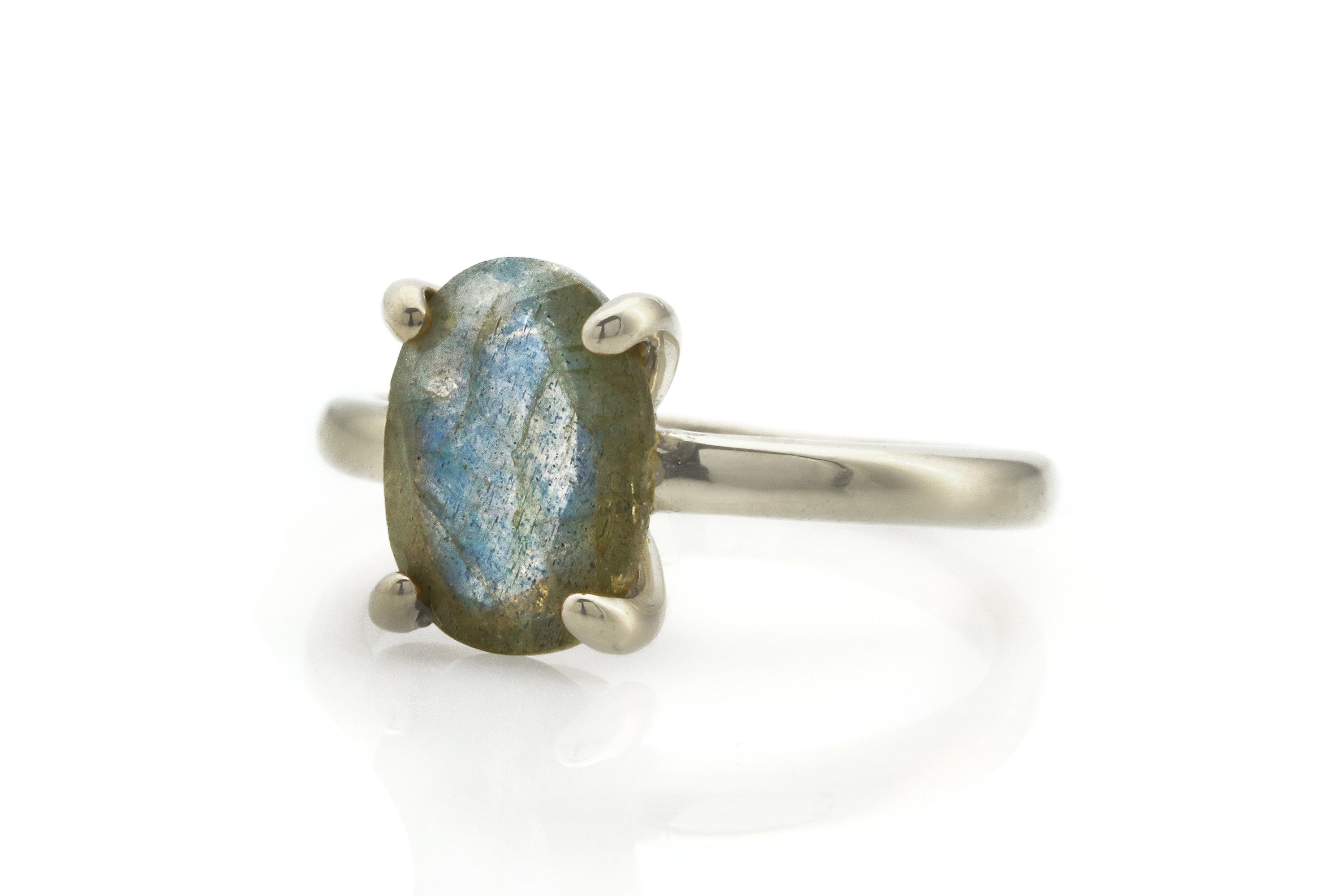 Oval Labradorite Ring in Gold Rings Anemone Unique