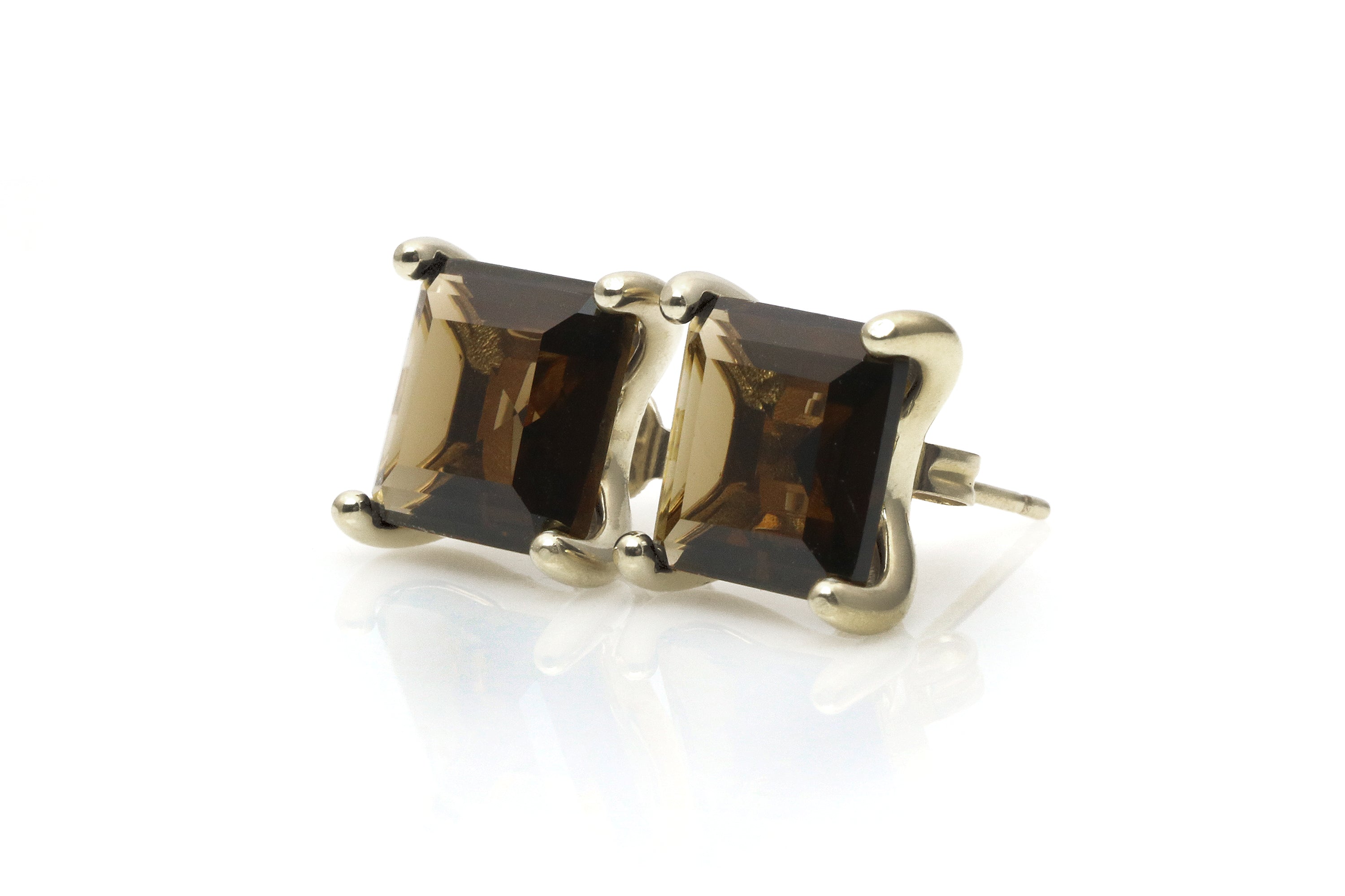 Lustrous Square Quartz Earrings in Gold Earrings Anemone Unique