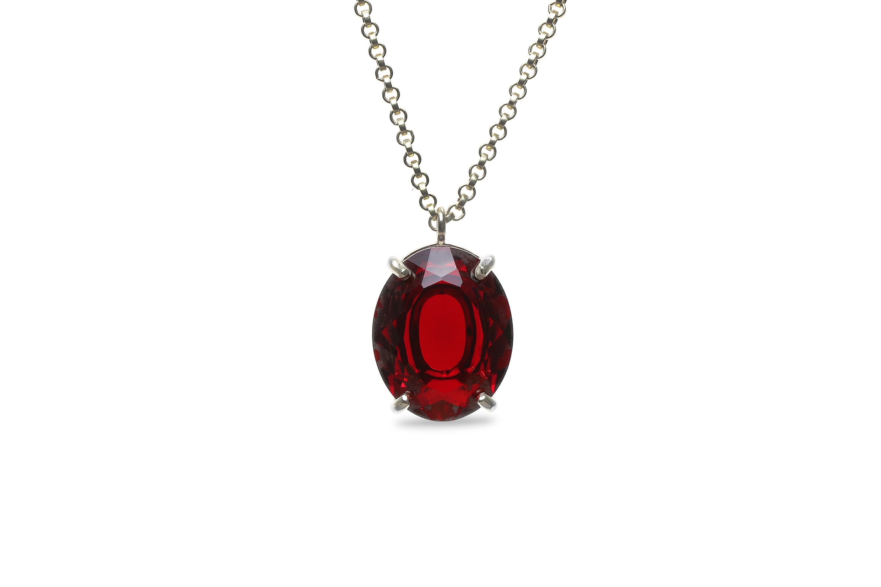 Bold Garnet Necklace in 14k Gold necklaces Anemone Jewelry