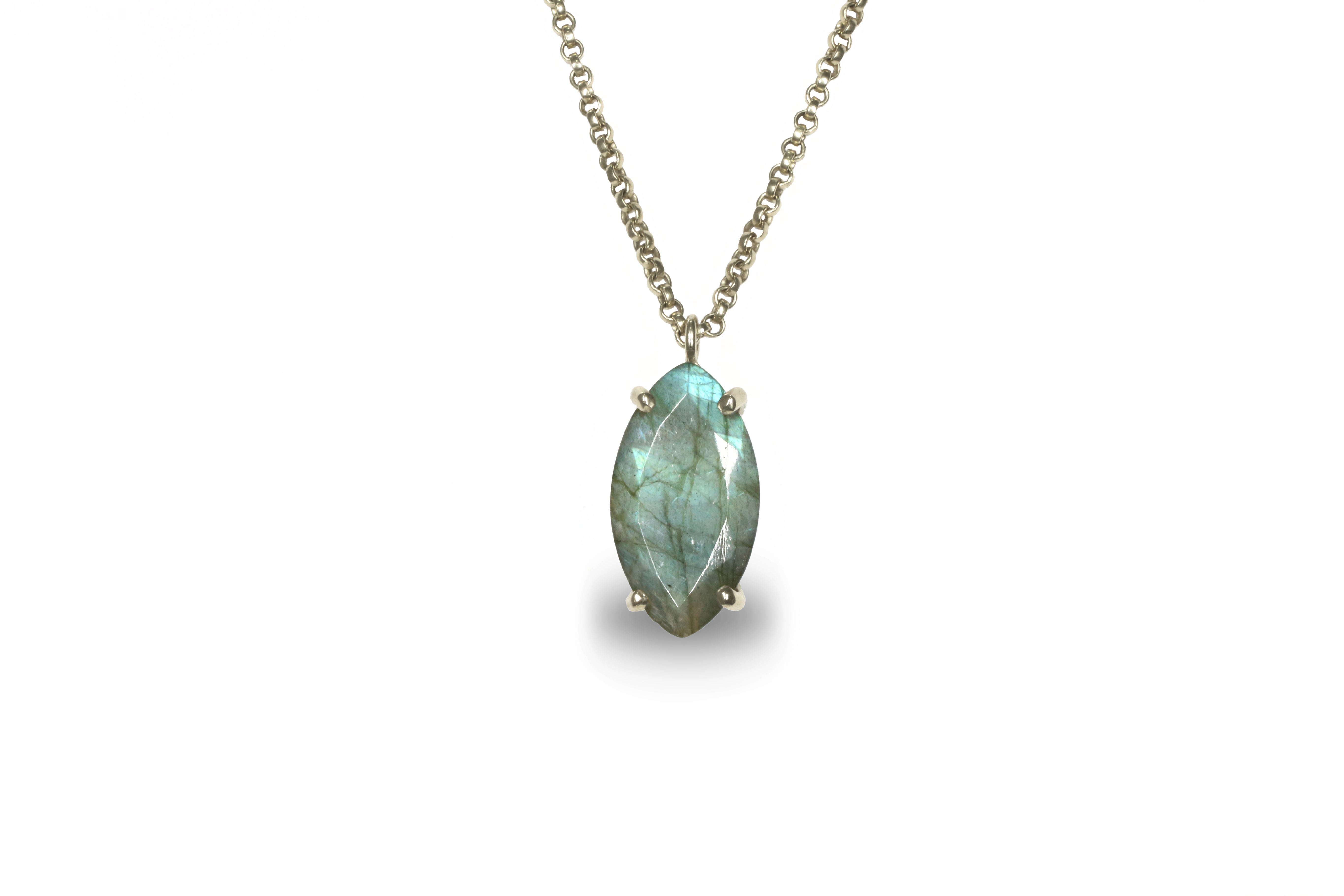 Fascinating Marquise Labradorite Necklace in 14k Gold Filled necklaces Anemone Jewelry